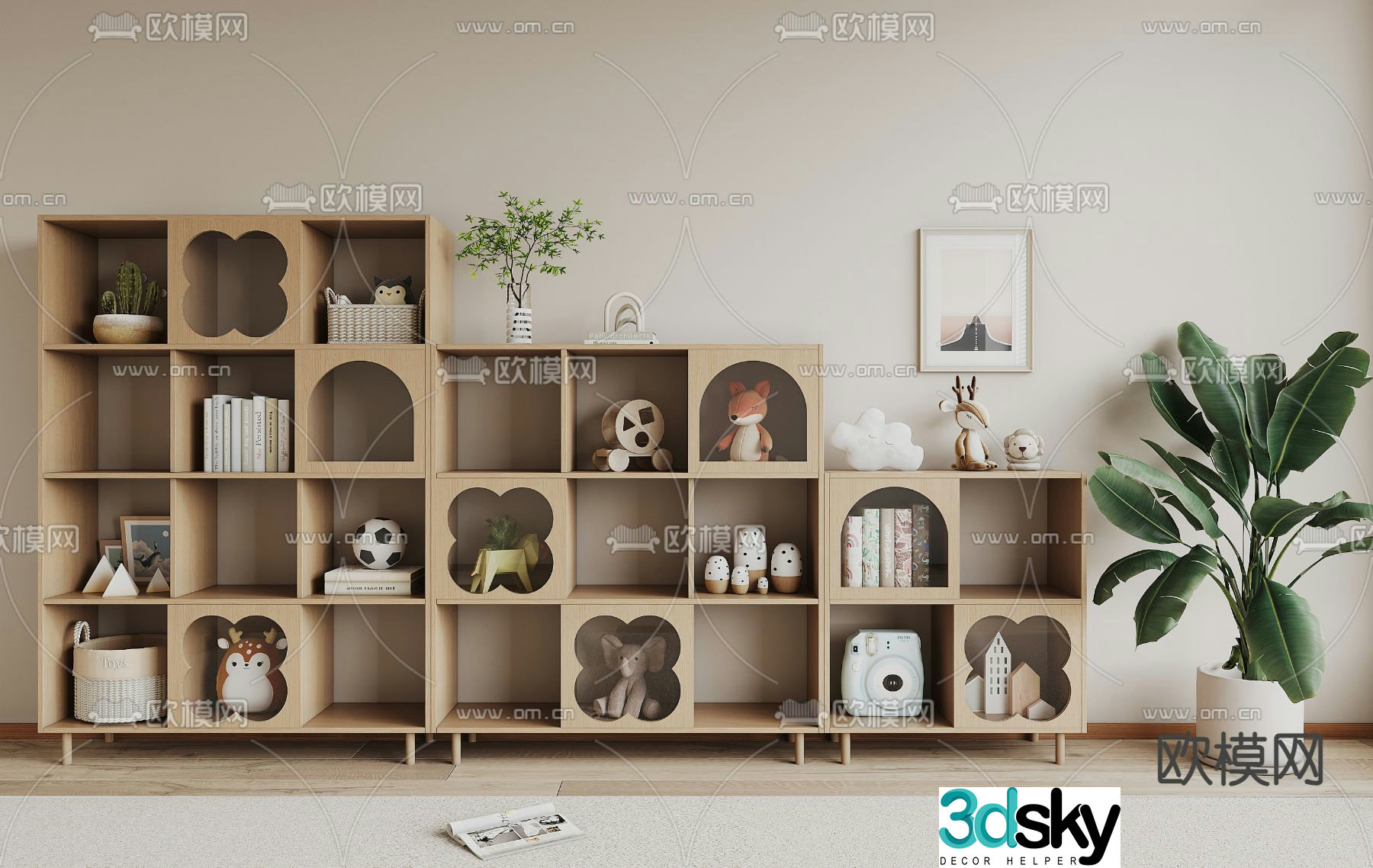 Children’s storage cabinet locker 3d model