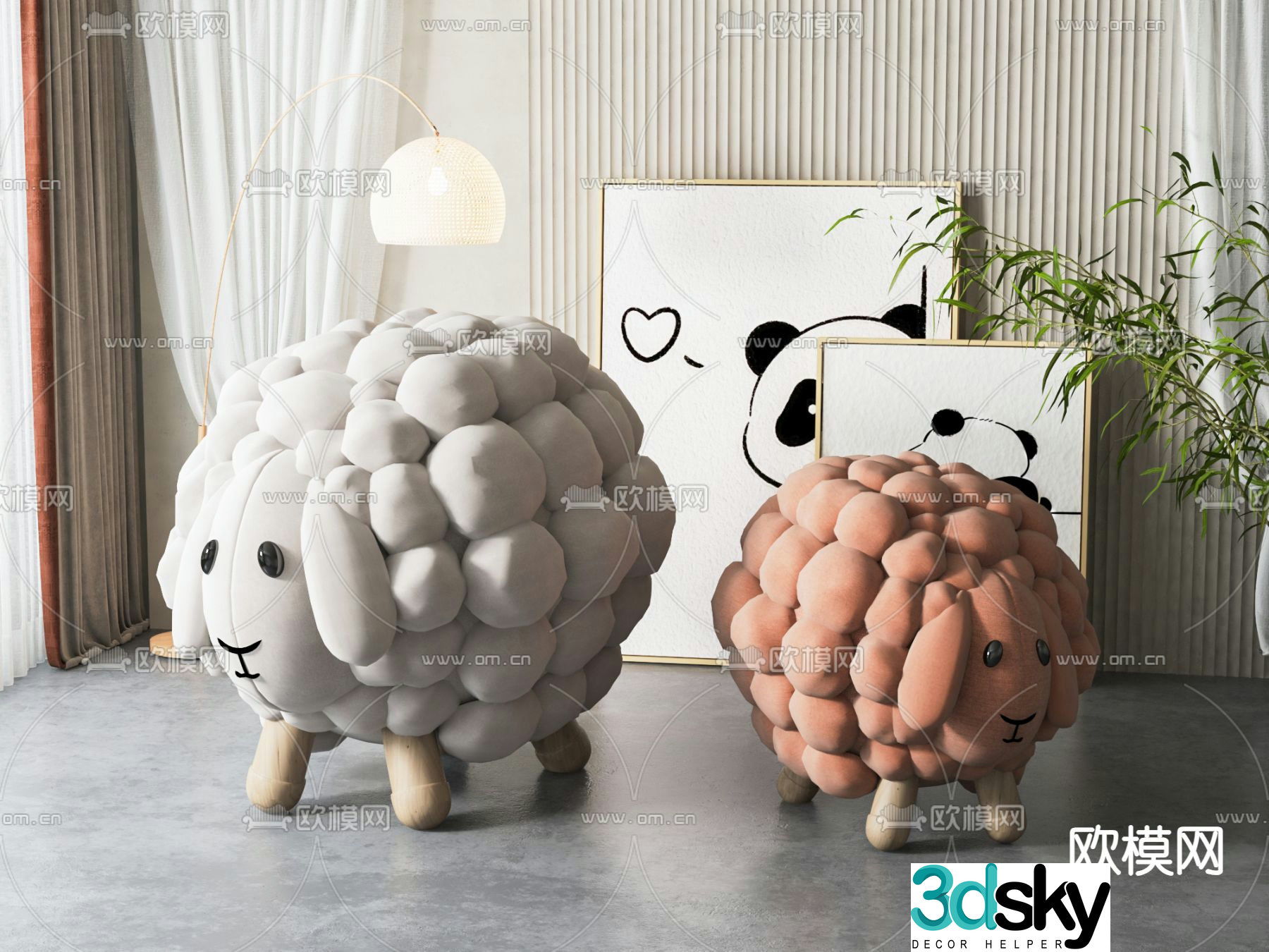 Children’s chair children’s stool lamb stool 3d model