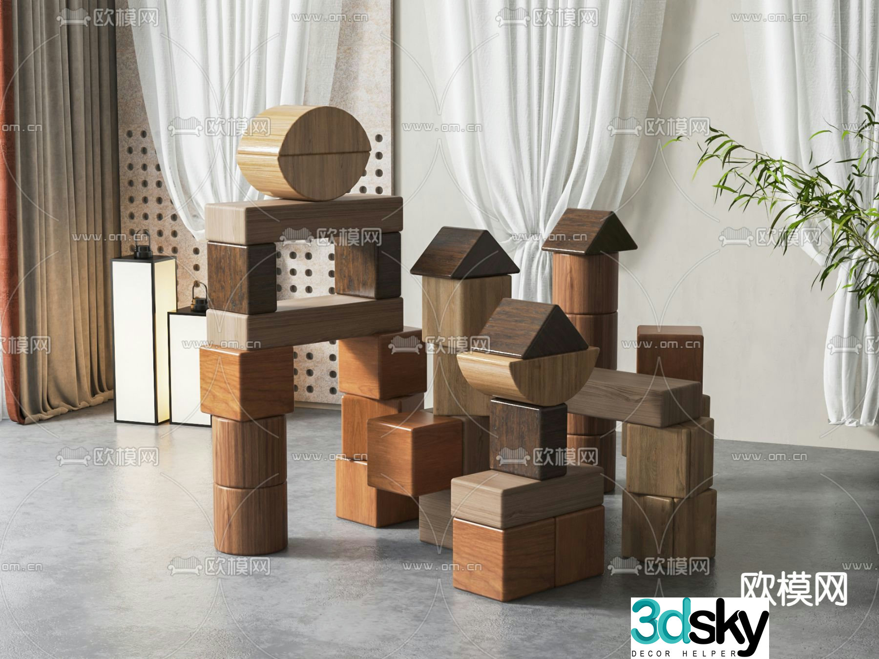 Building block toys 3d model