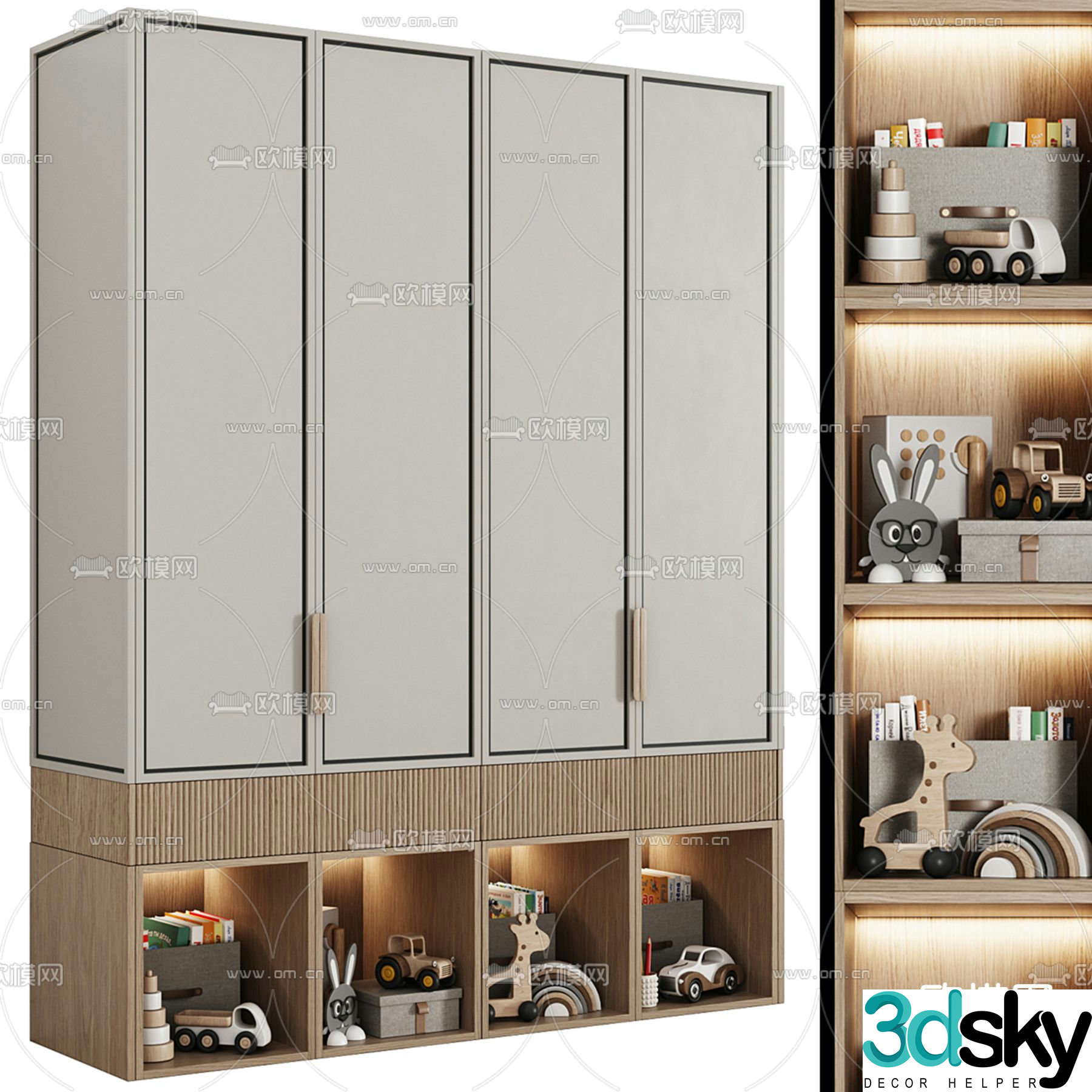 Children’s wardrobe toy cabinet 3d model