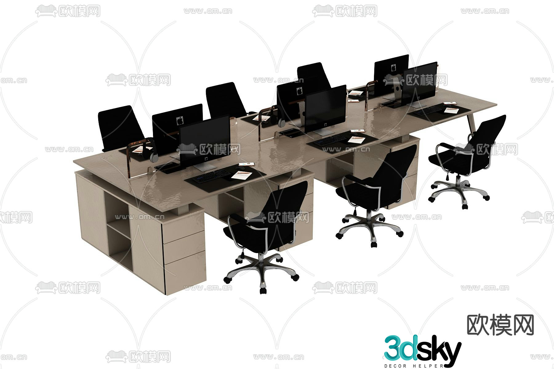 desk work station 3d model