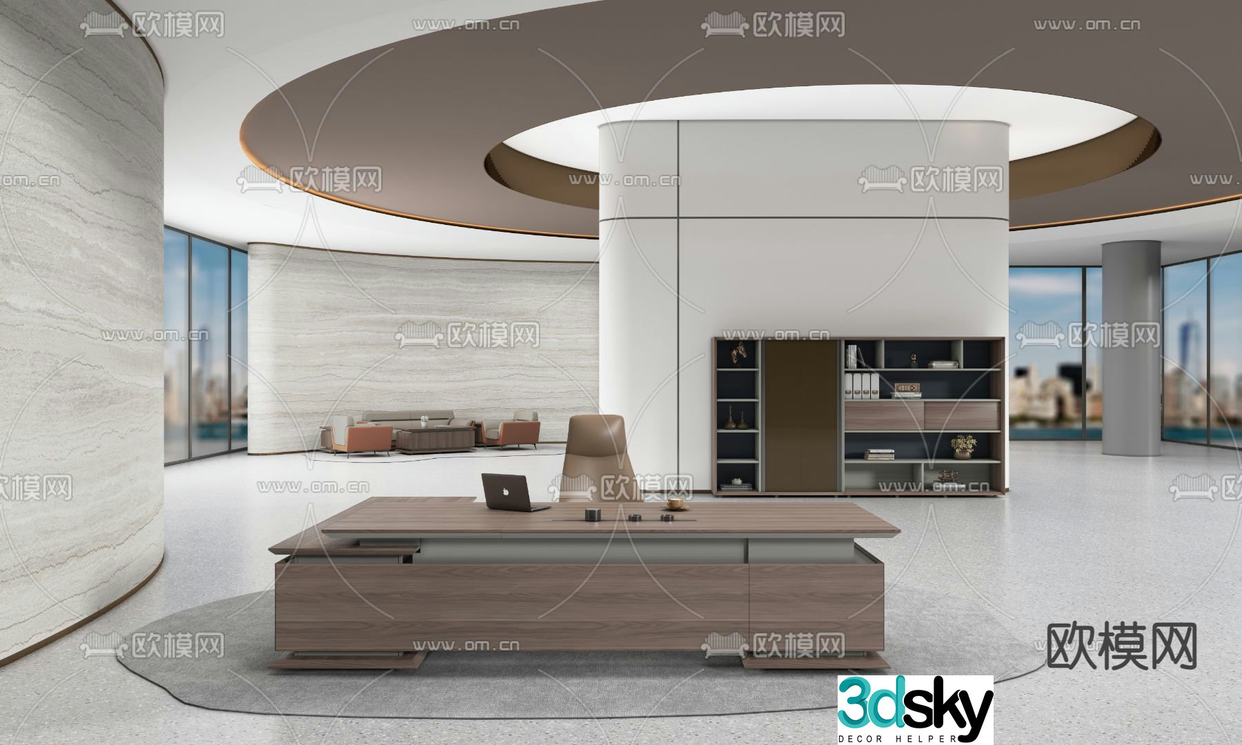 Executive desk executive desk boss desk president desk 3D model