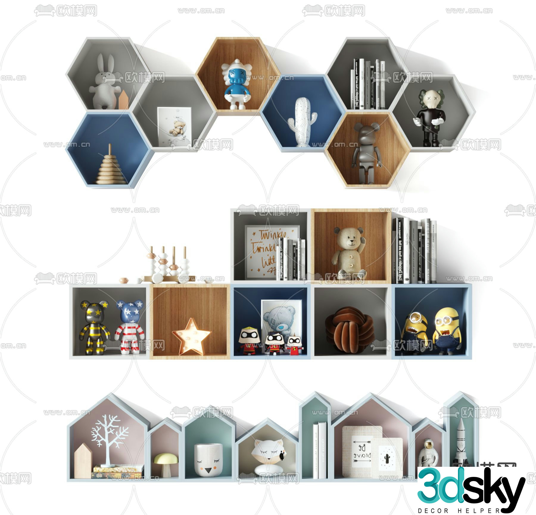 Children’s cabinet toy cabinet styling cabinet 3D model