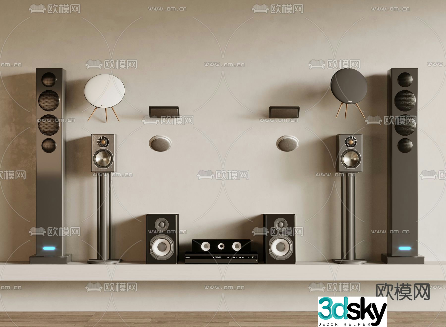 audio speaker stereo speaker player 3d model