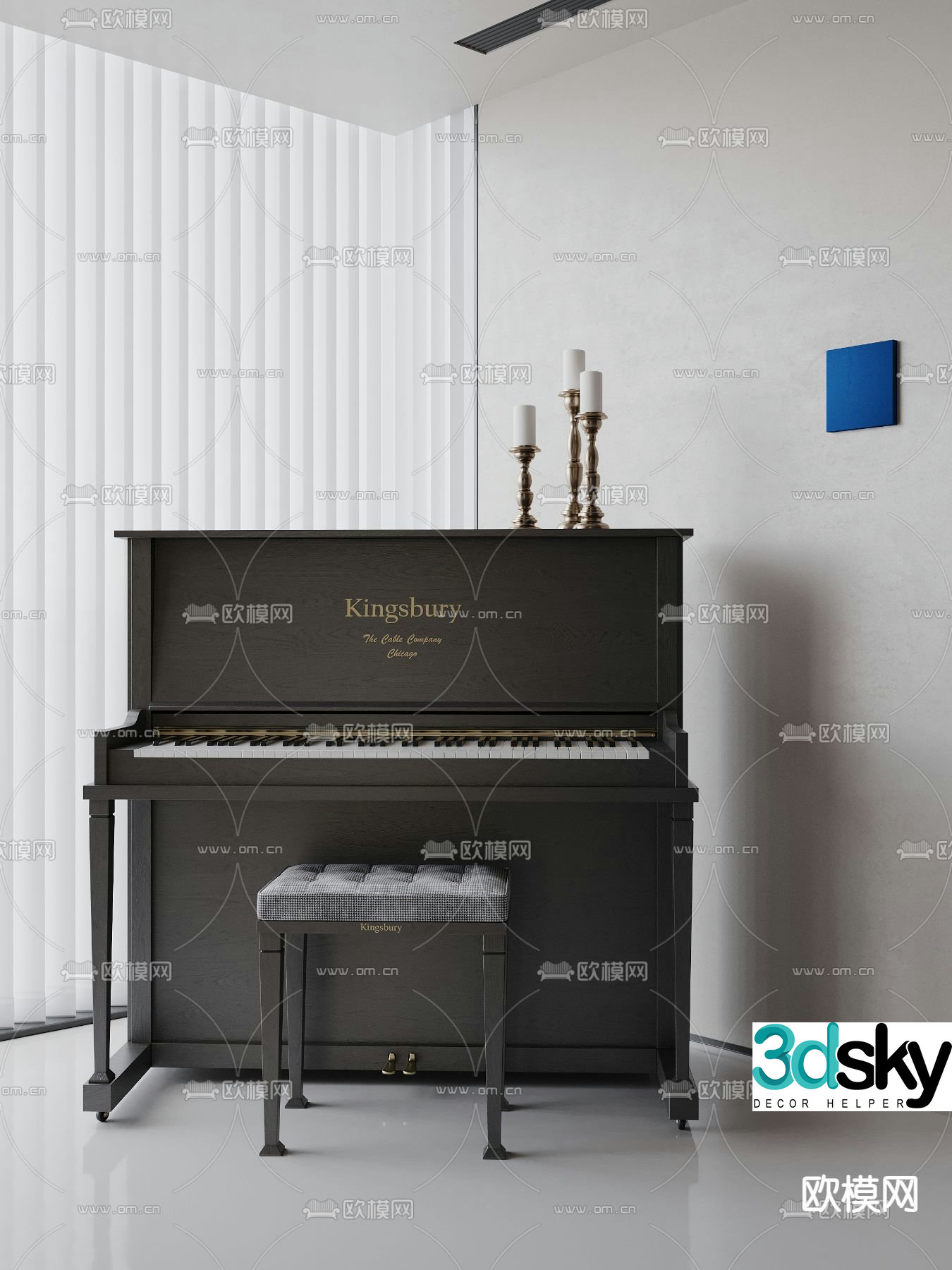 Kingsbury piano 3d model
