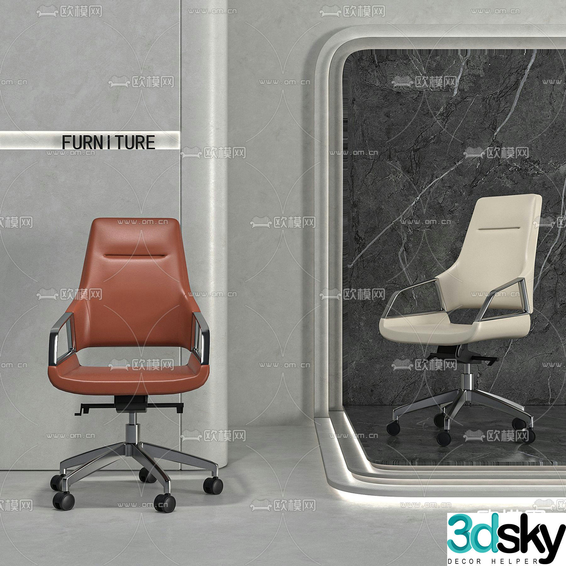 Office chair shift chair staff chair 3d model