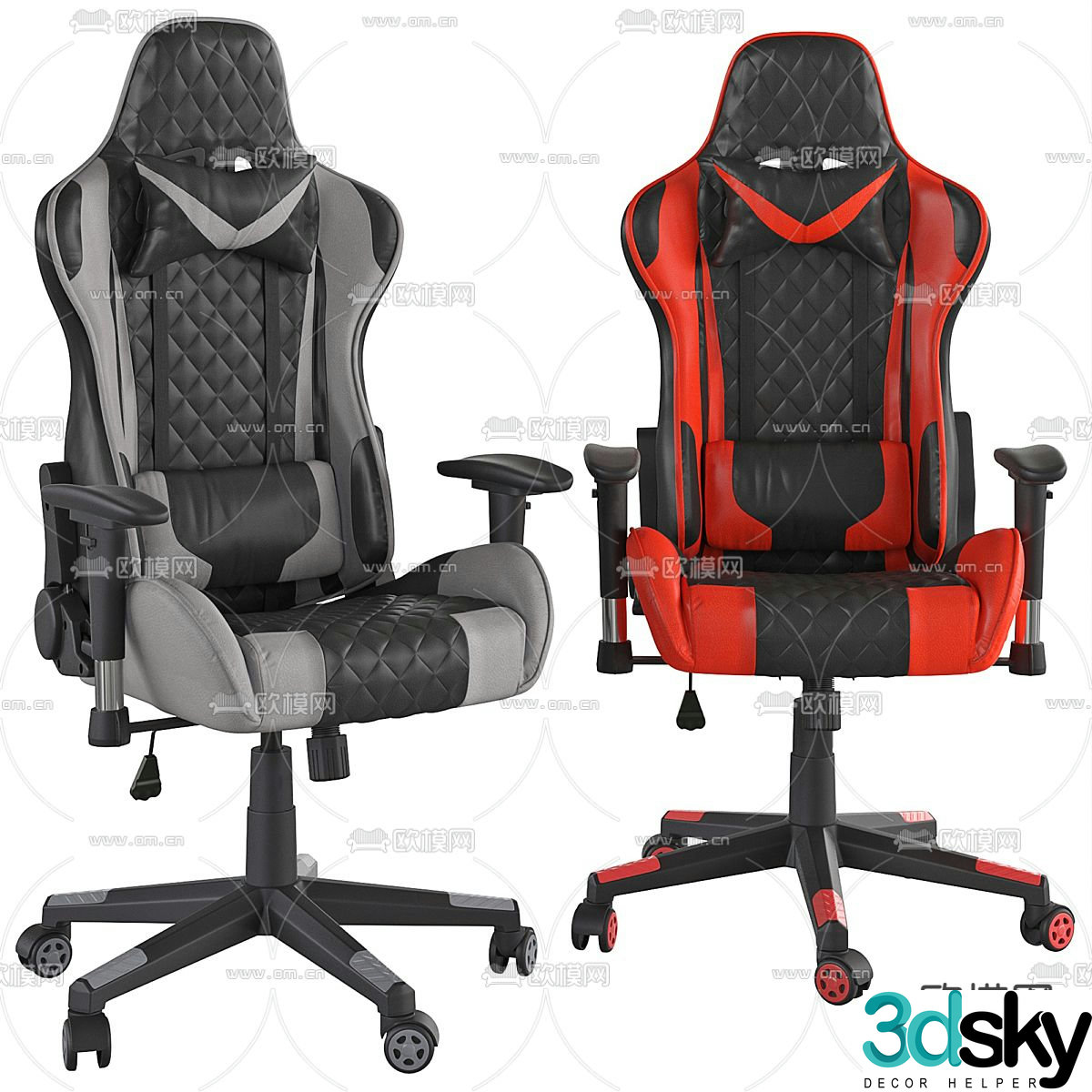 Gaming chair computer chair swivel chair 3d model