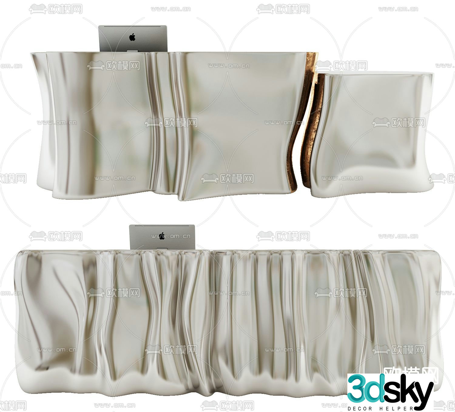 Front desk reception desk service desk information desk 3d model