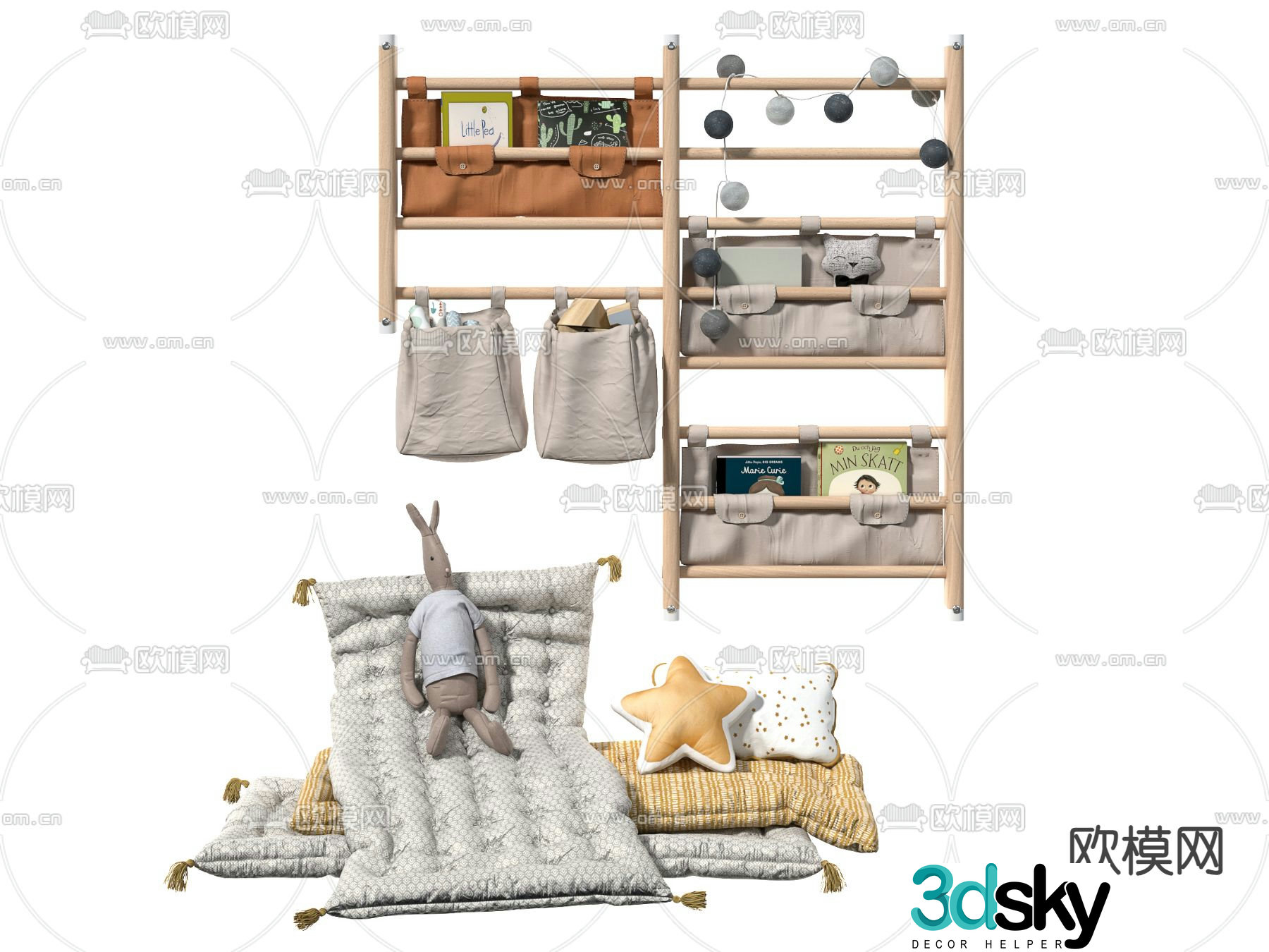Children’s ornaments toy storage rack 3d model