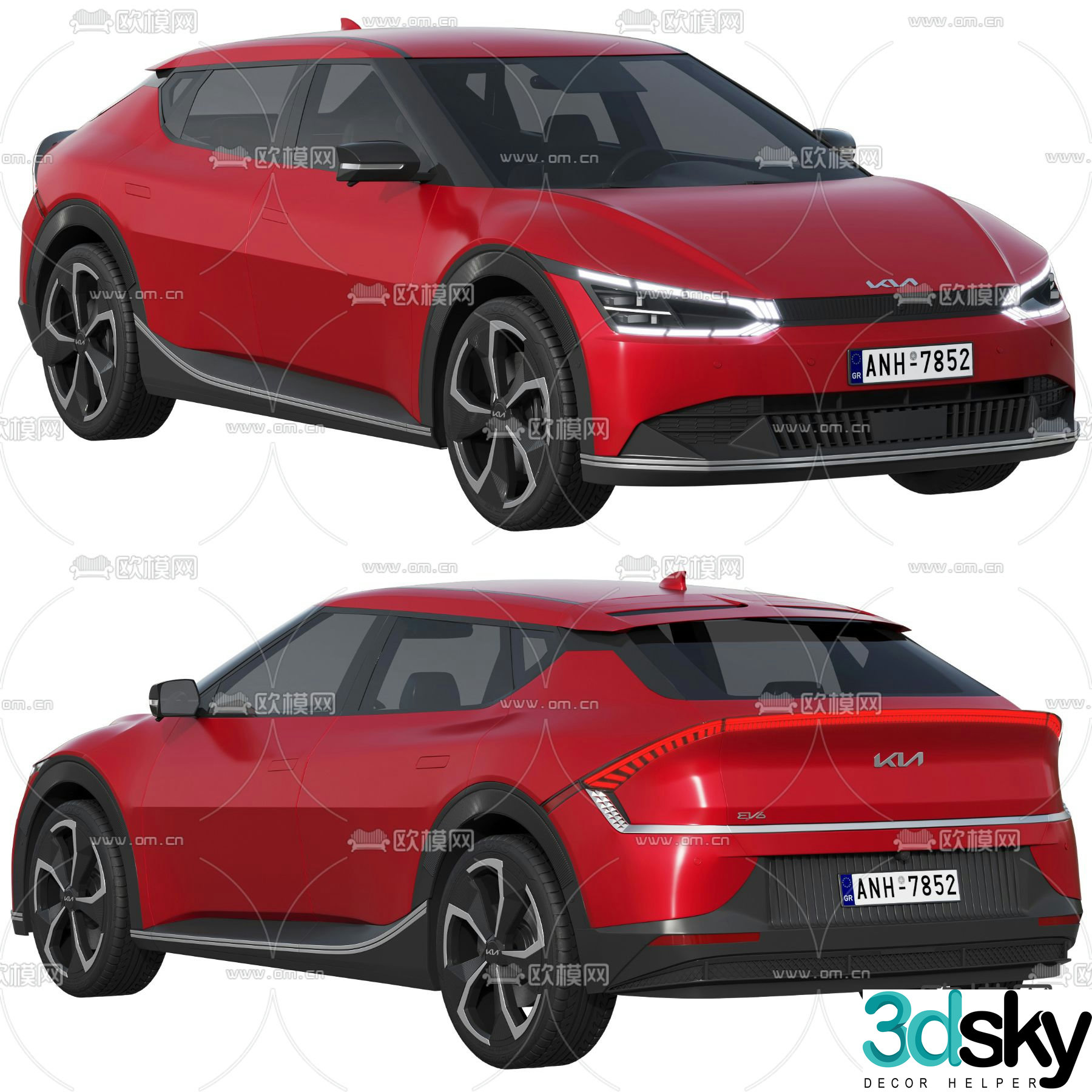 kia electric car sedan 3d model