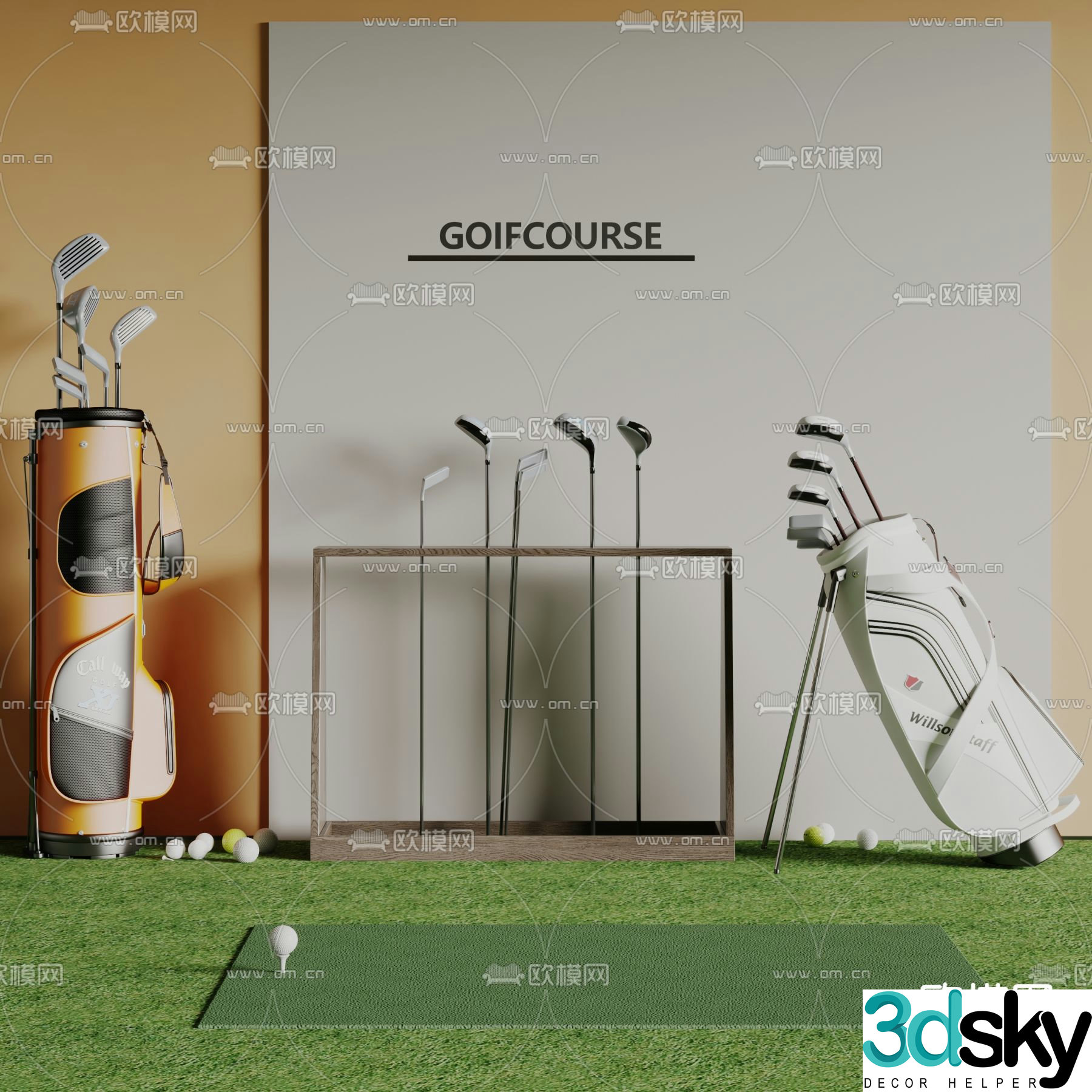 golf club lawn 3d model