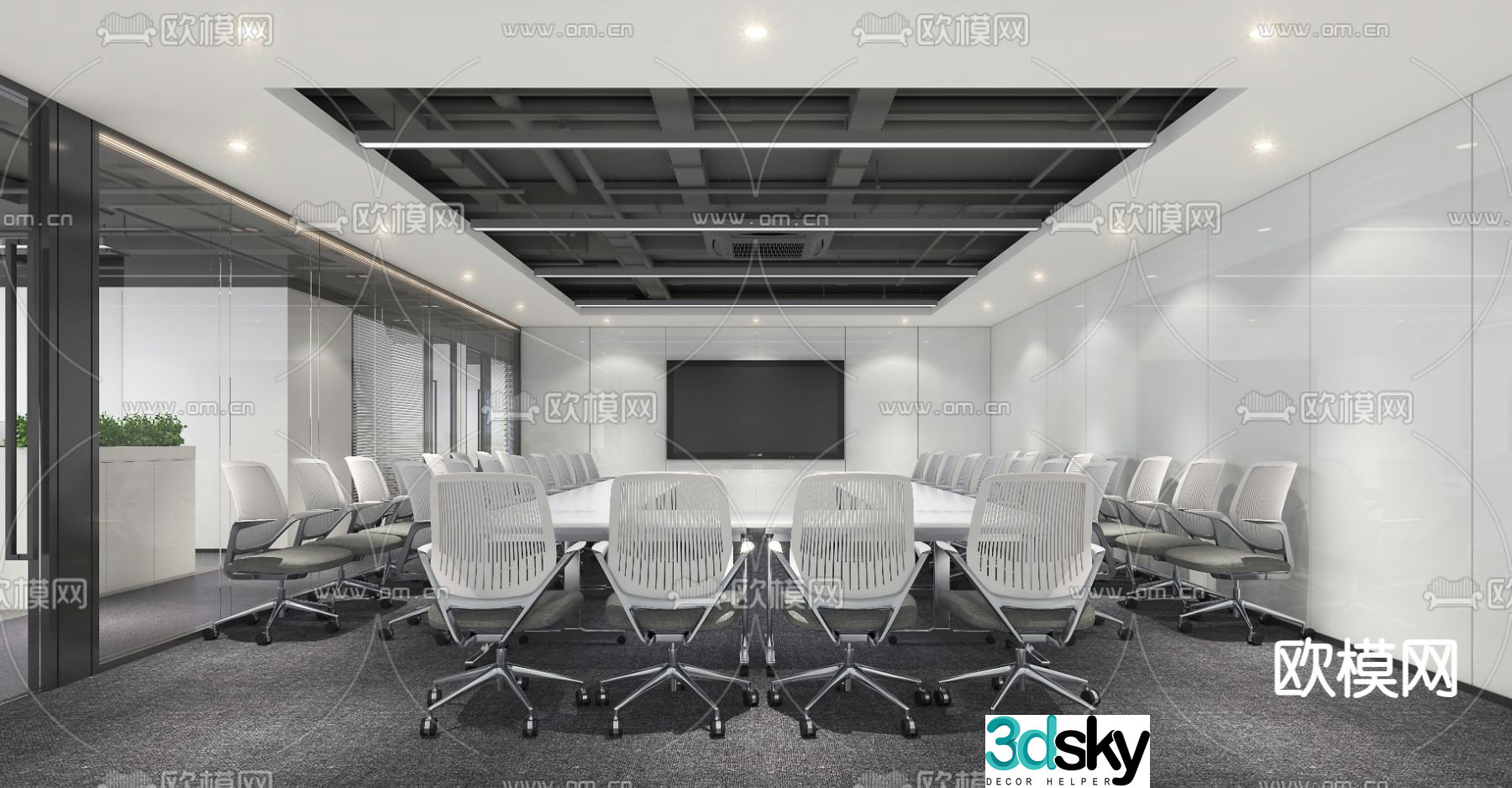 Modern conference room 3d model