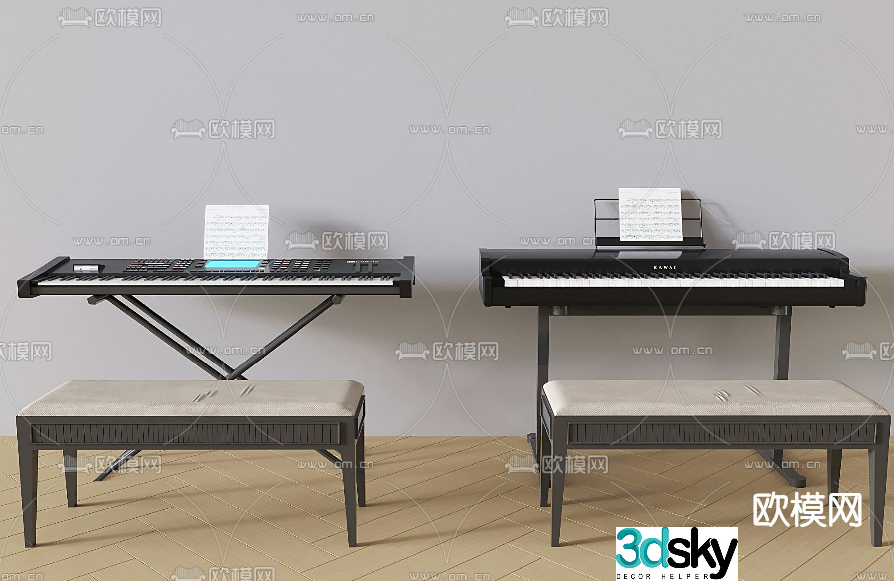 electronic piano 3d model