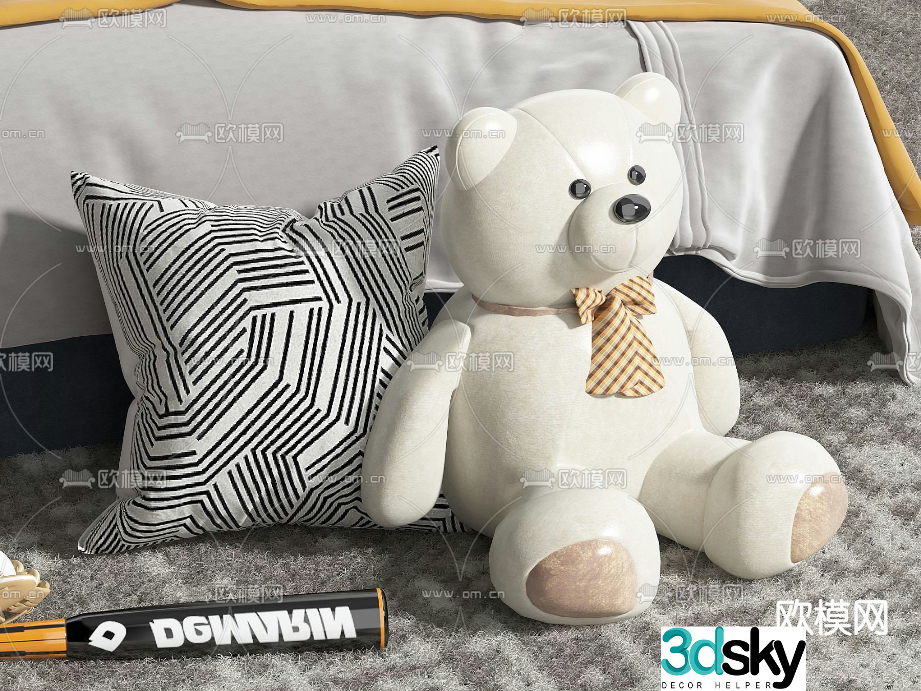 teddy bear stuffed toy doll 3d model