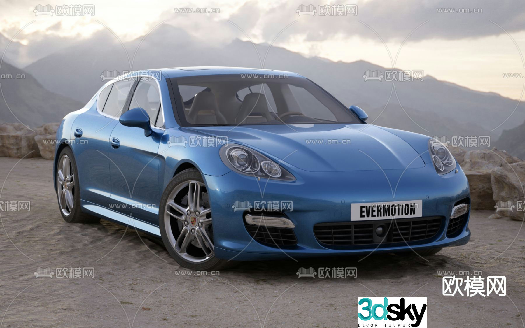 porsche car sedan sports car 3d model