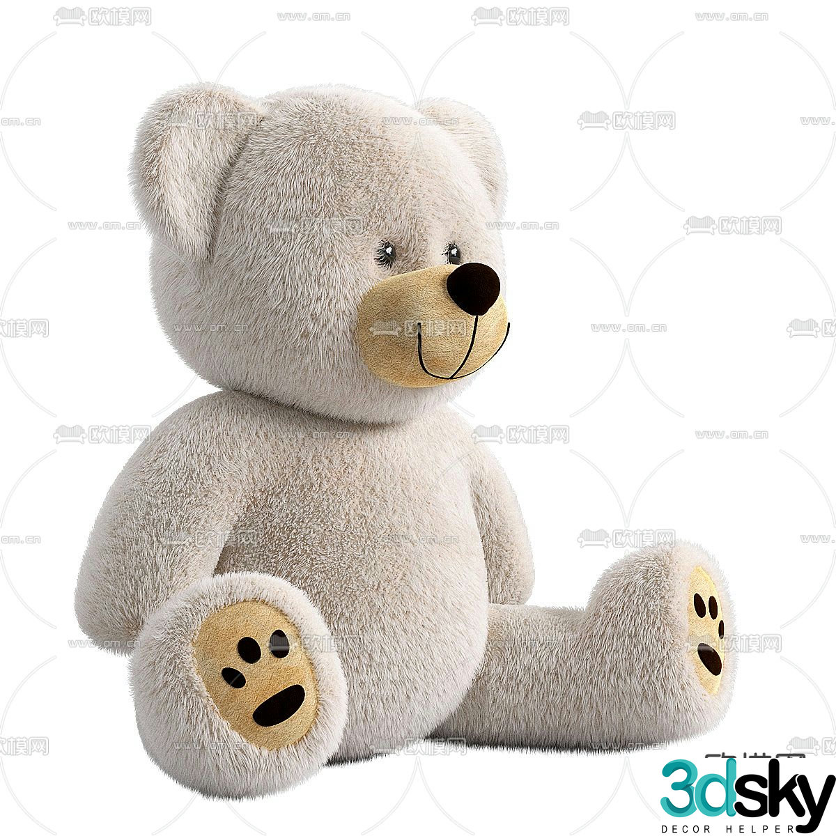 Plush toy bear doll 3d model