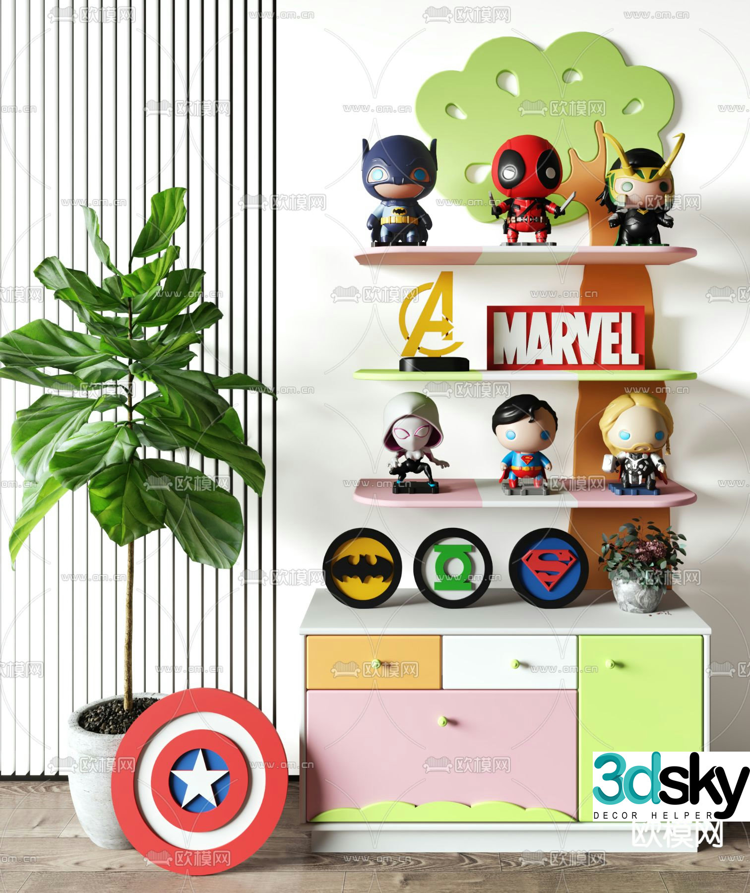 Children’s toy cabinet Marvel doll 3d model