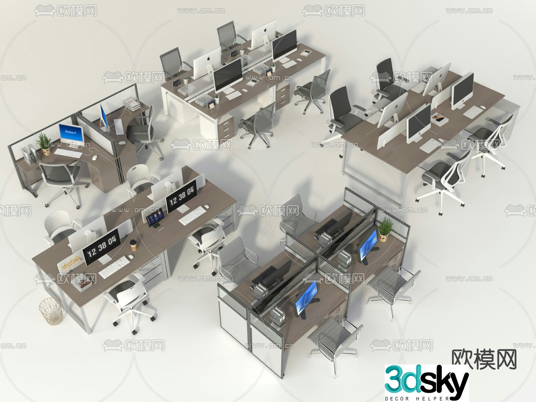 office desk chair post 3d model