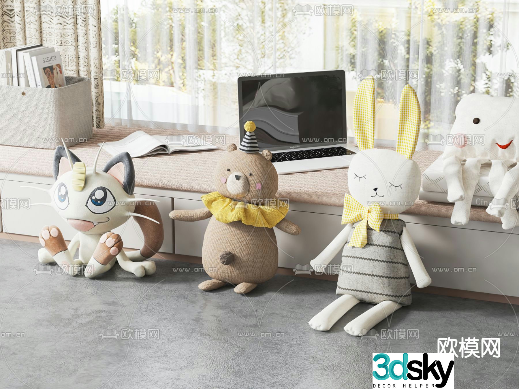 Plush toy rag doll doll 3d model
