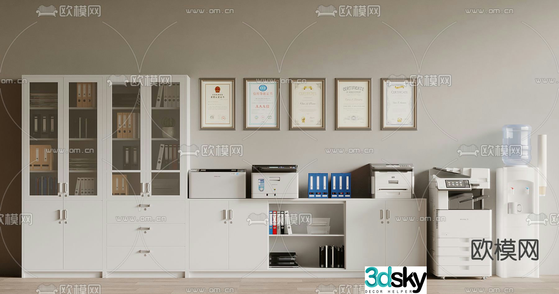 File cabinet filing cabinet printer 3d model