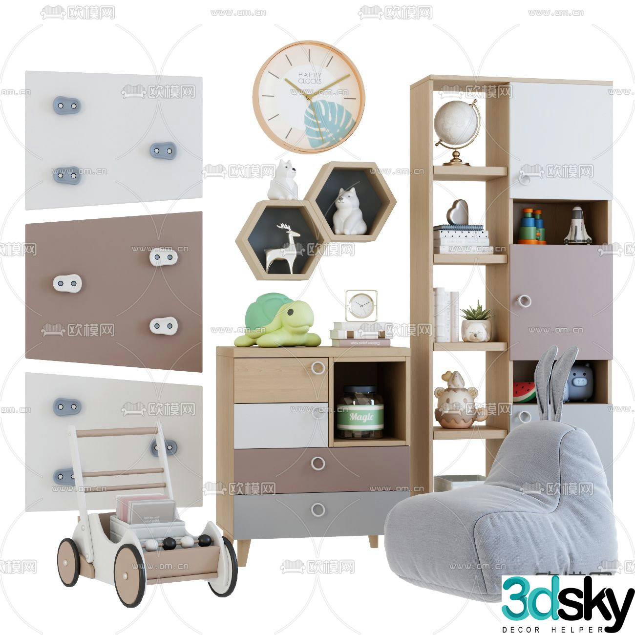 Children’s bookcase 3d model