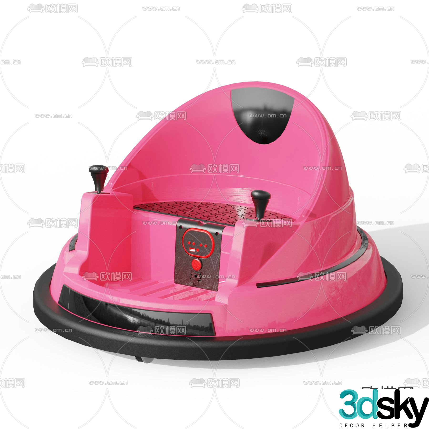 Amusement rides bumper car 3d model