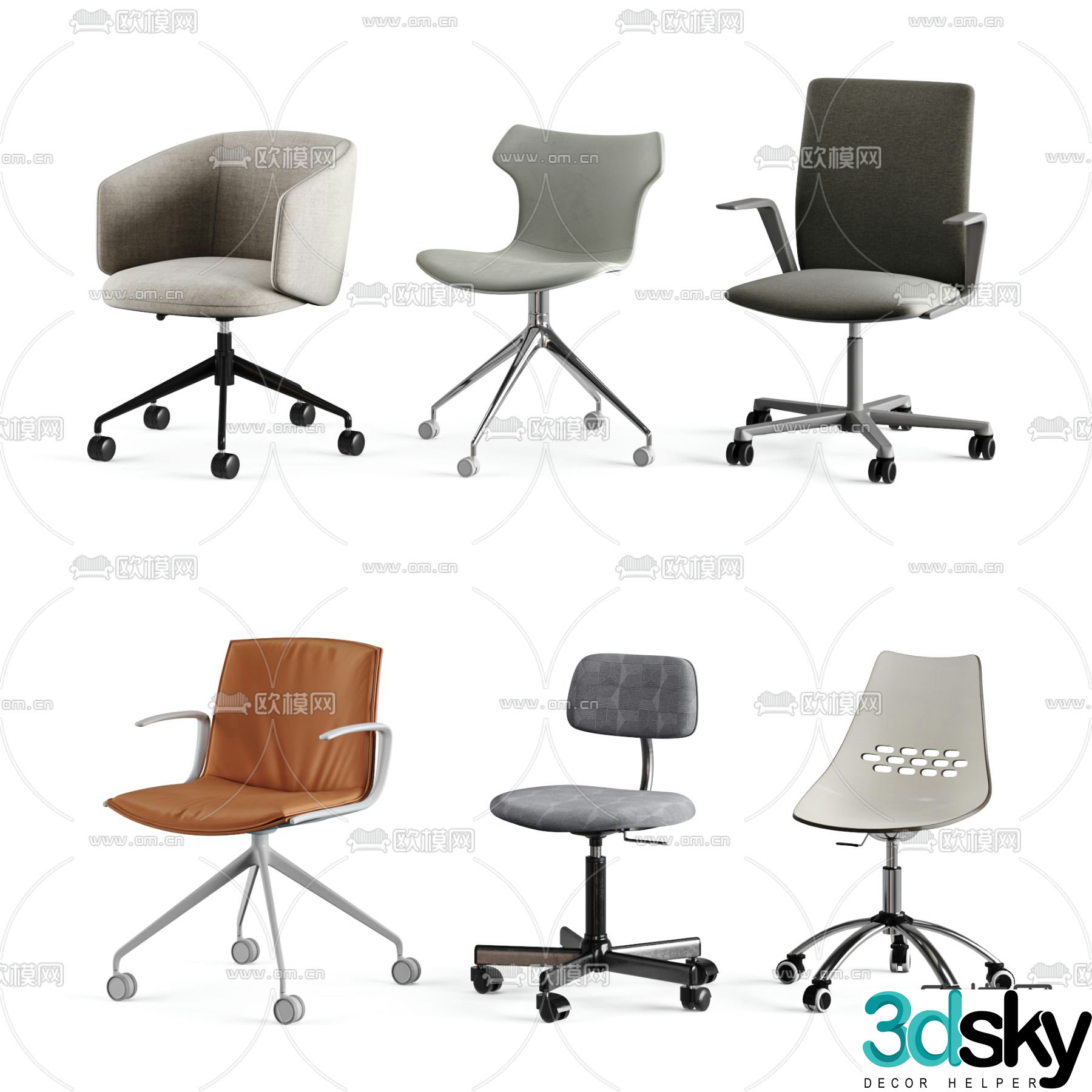 Office chair staff chair conference chair 3d model