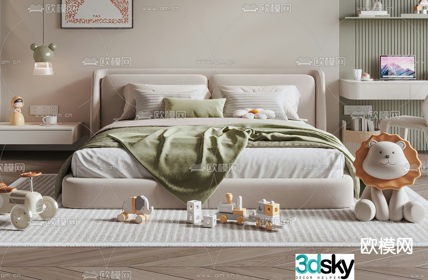 Modern kid’s bed 3d model