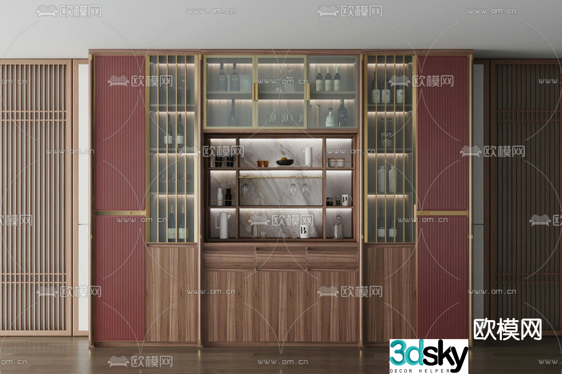 New Chinese wine cabinet 3D model