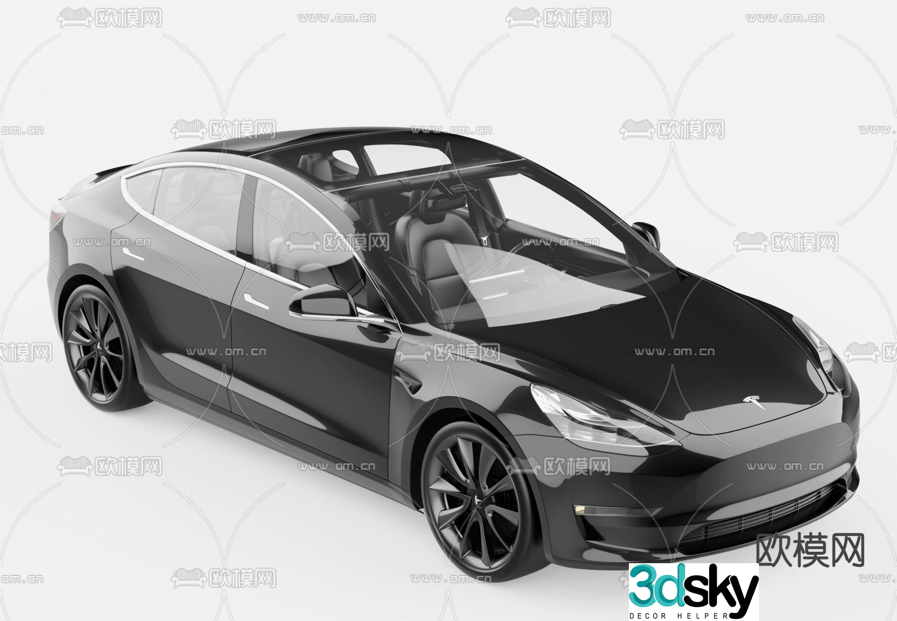 Tesla car sedan 3d model