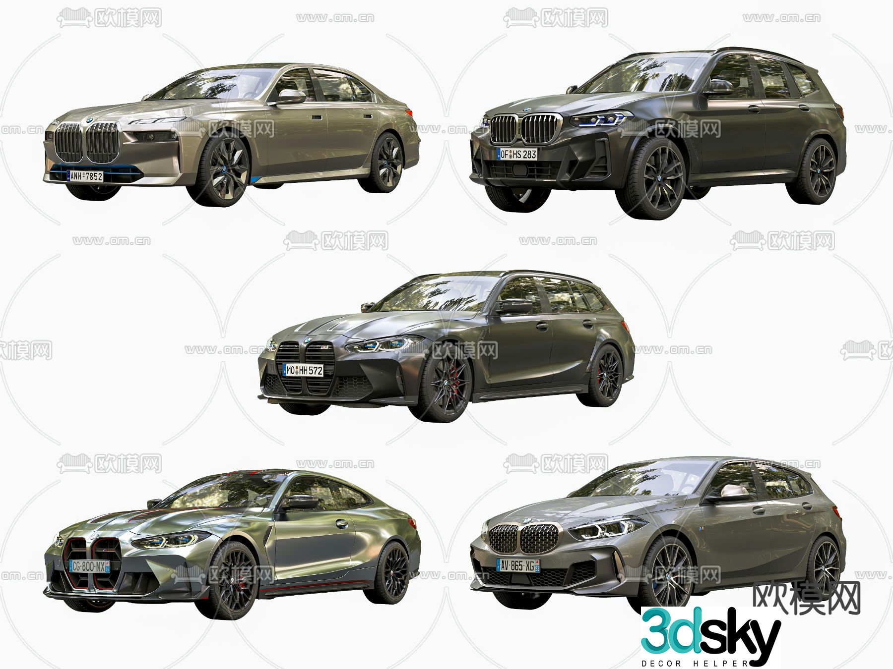bmw car sedan 3d model