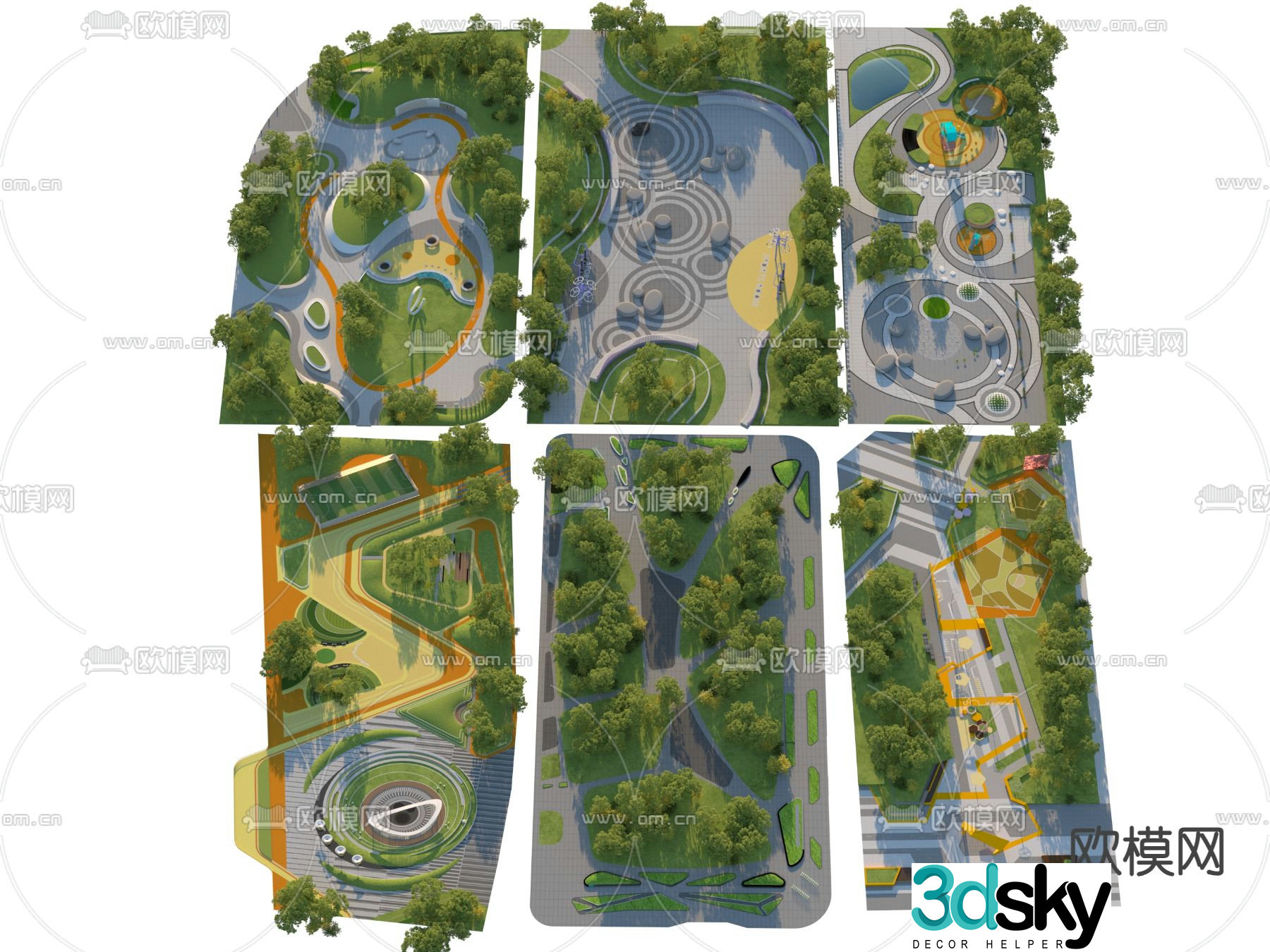 Pocket Park Landscape Park 3d model