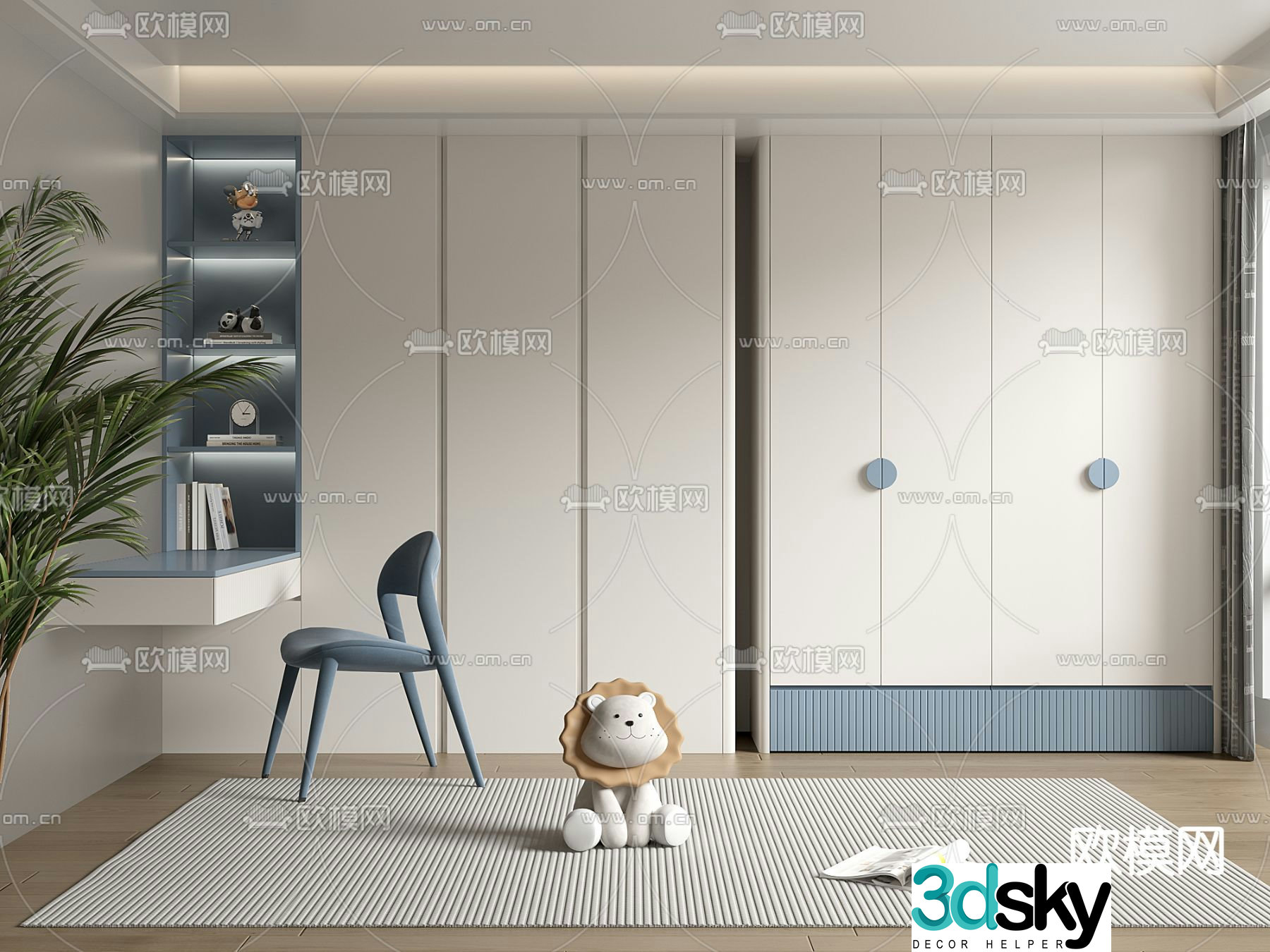 Children’s wardrobe desk 3d model