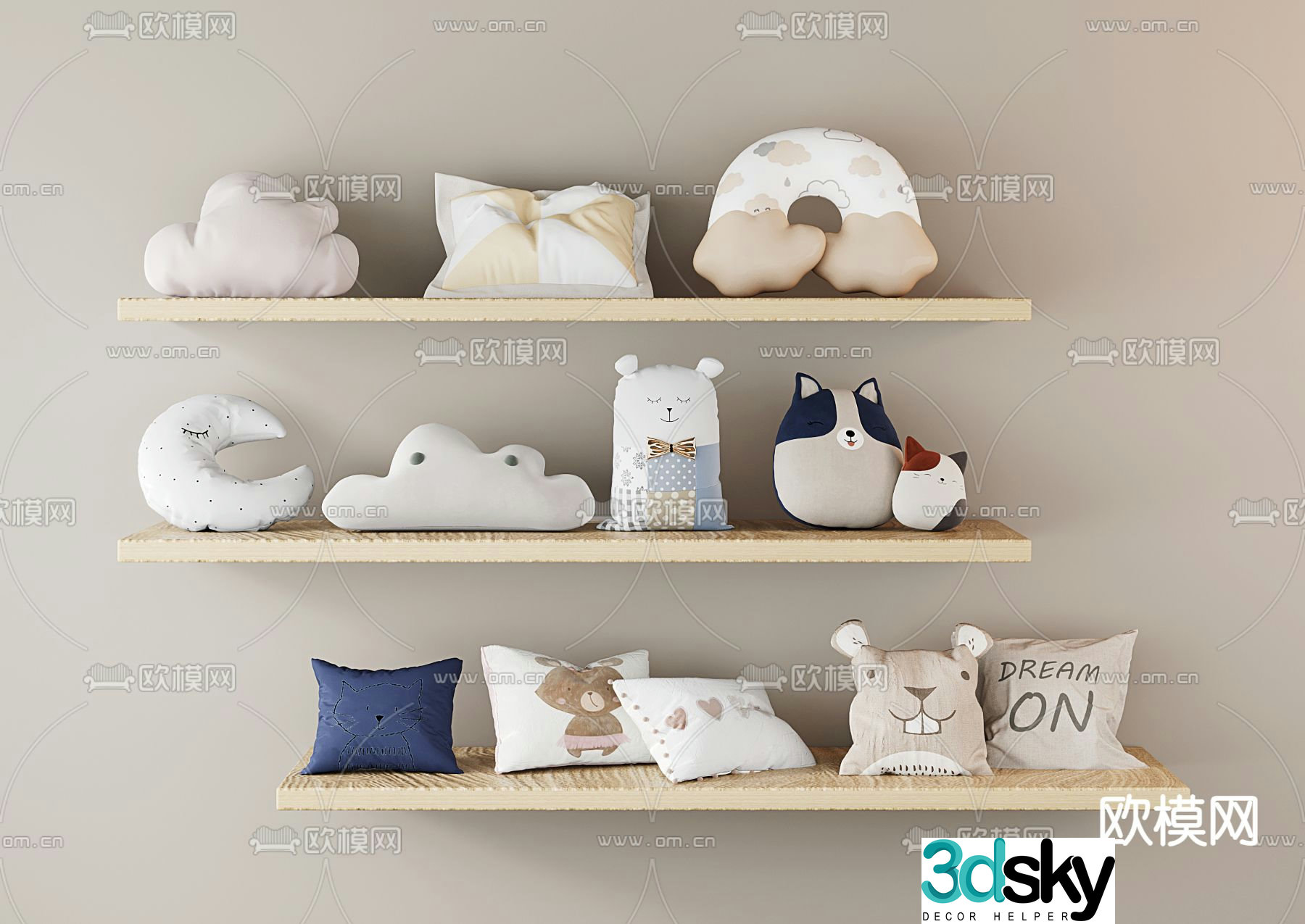 Children’s pillow cartoon pillow 3d model