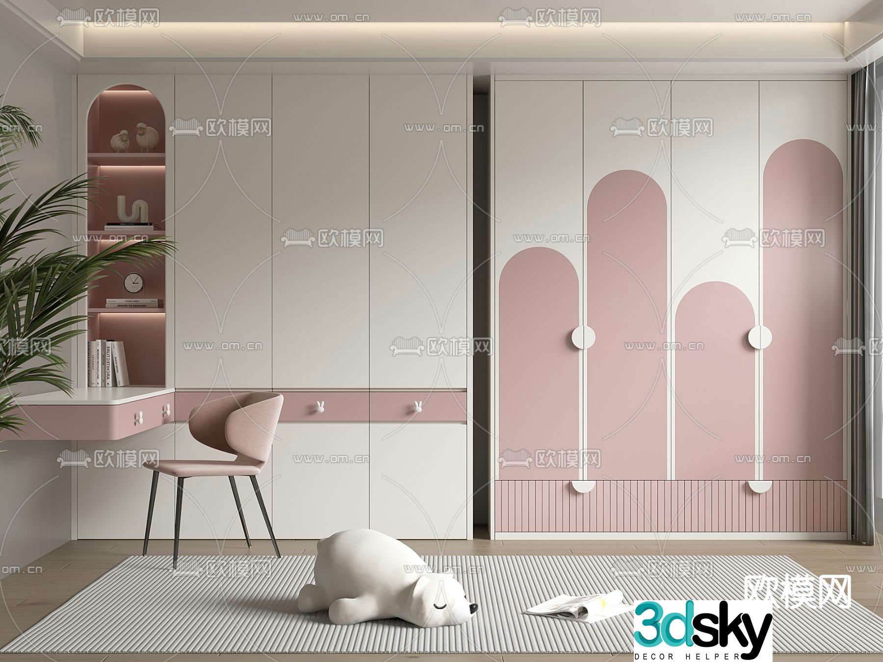 Children’s wardrobe desk 3d model