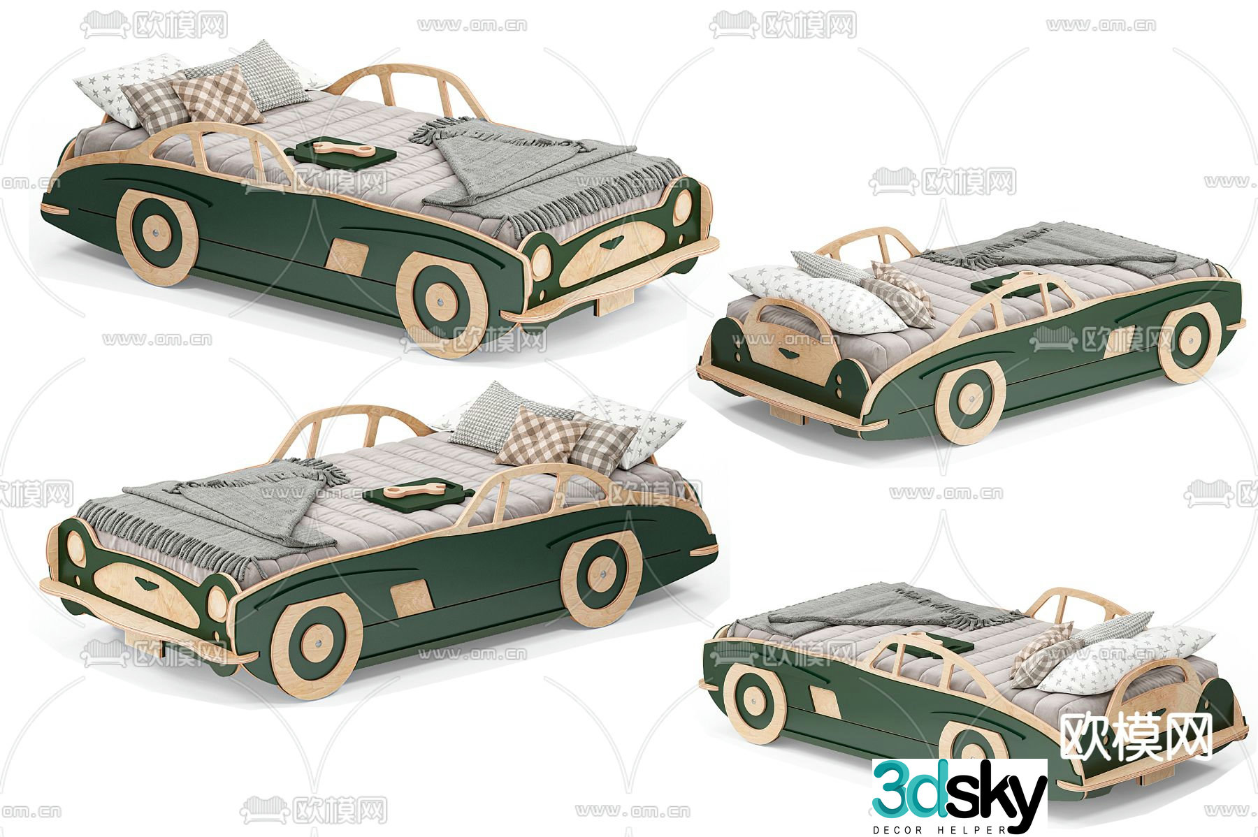 Children’s bed car bed 3d model