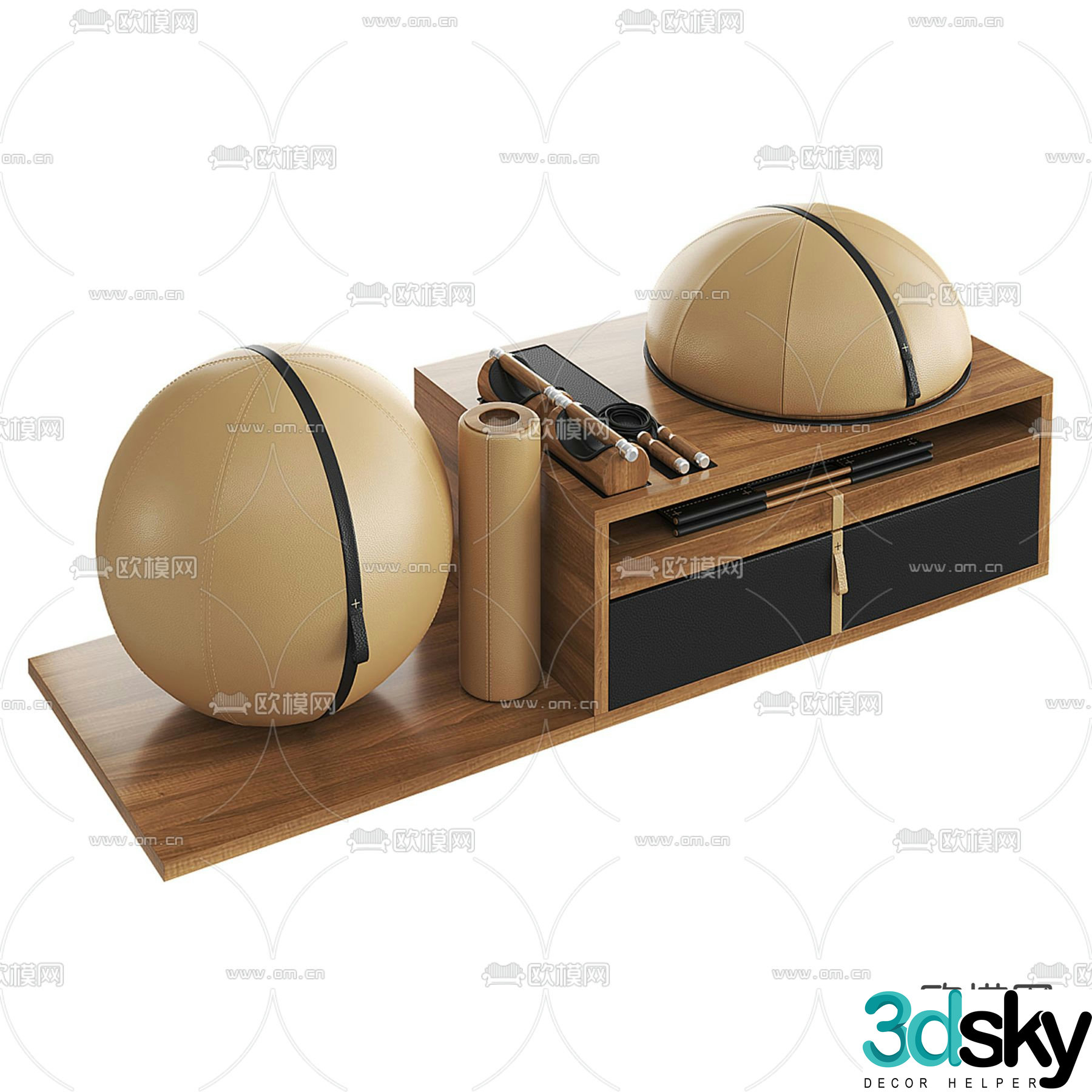 Fitness equipment exercise ball 3d model
