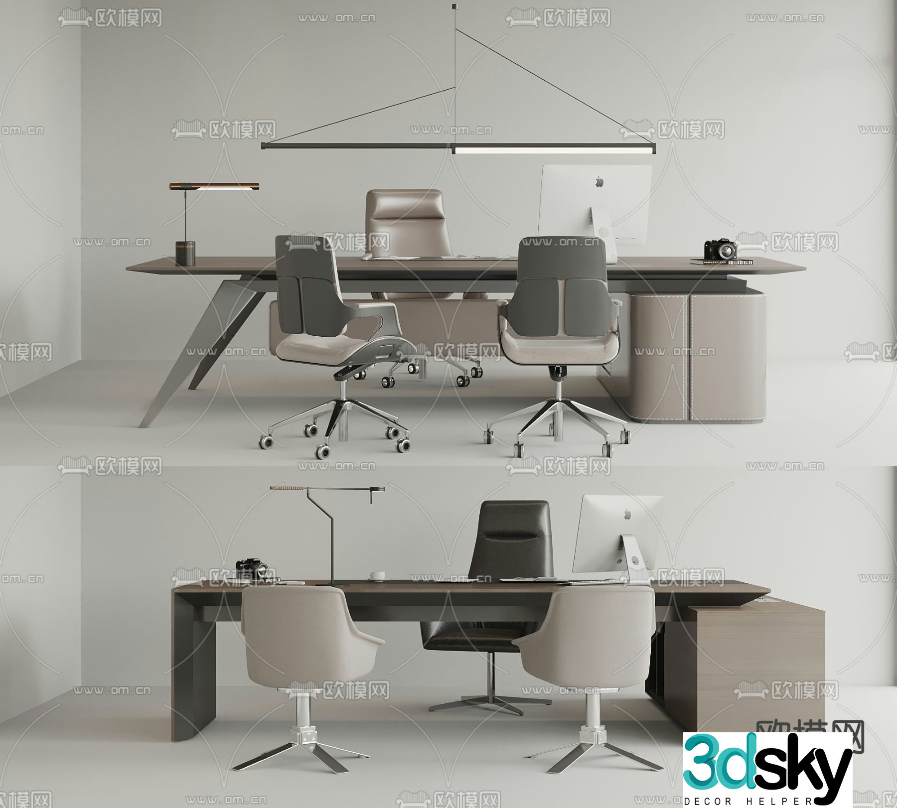 desk executive desk boss desk 3d model