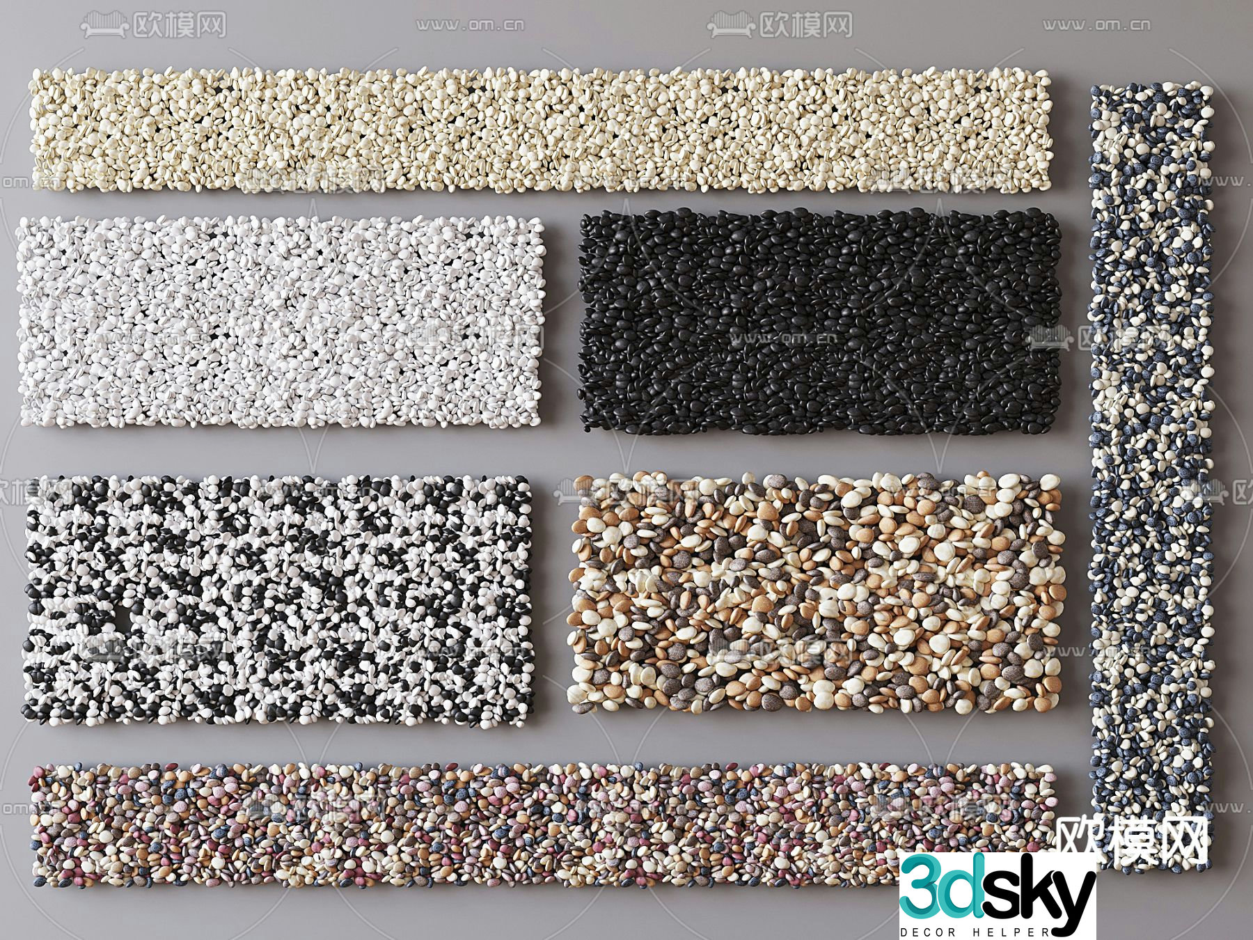 pebbles pebbles washed stone gravel stone 3d model