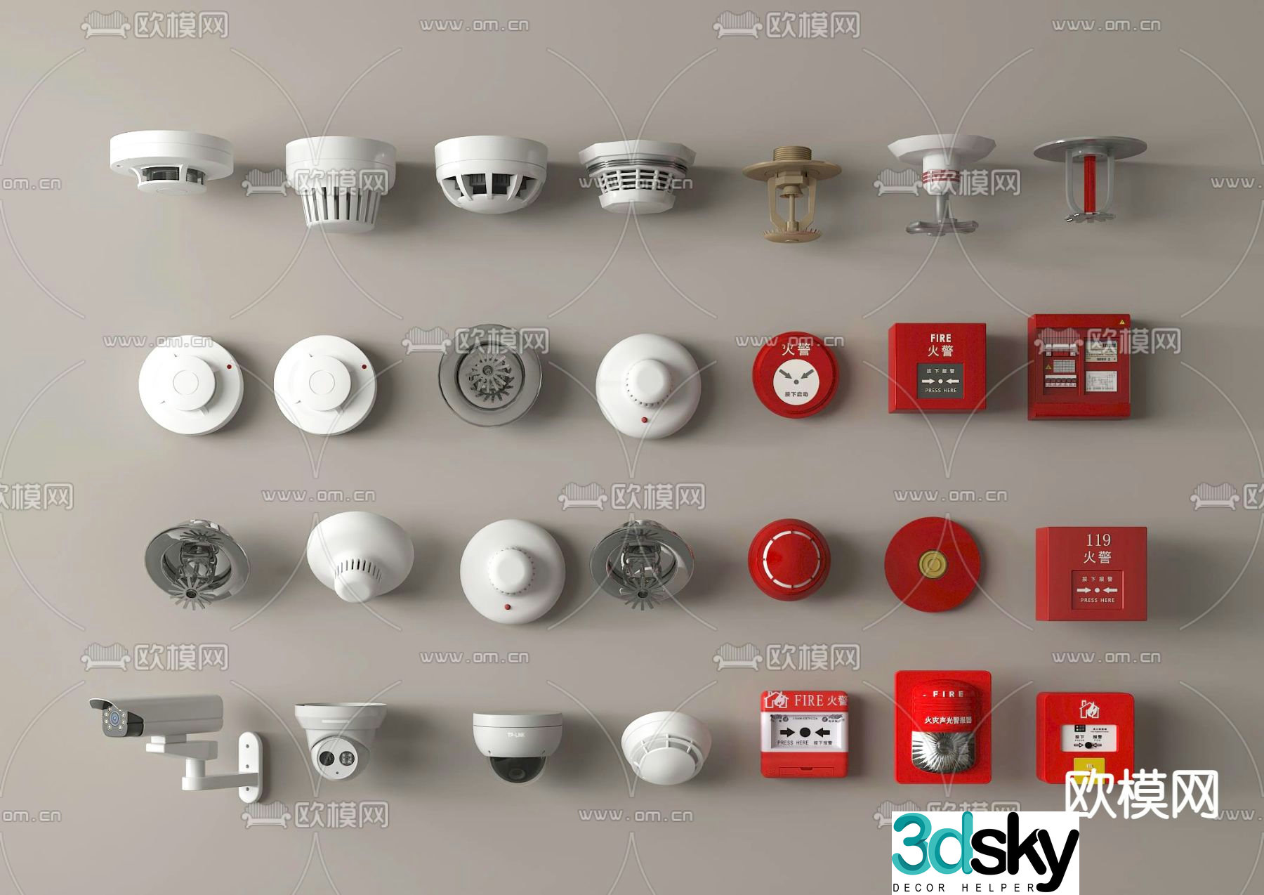 Smoke alarm smoke detector fire alarm 3d model