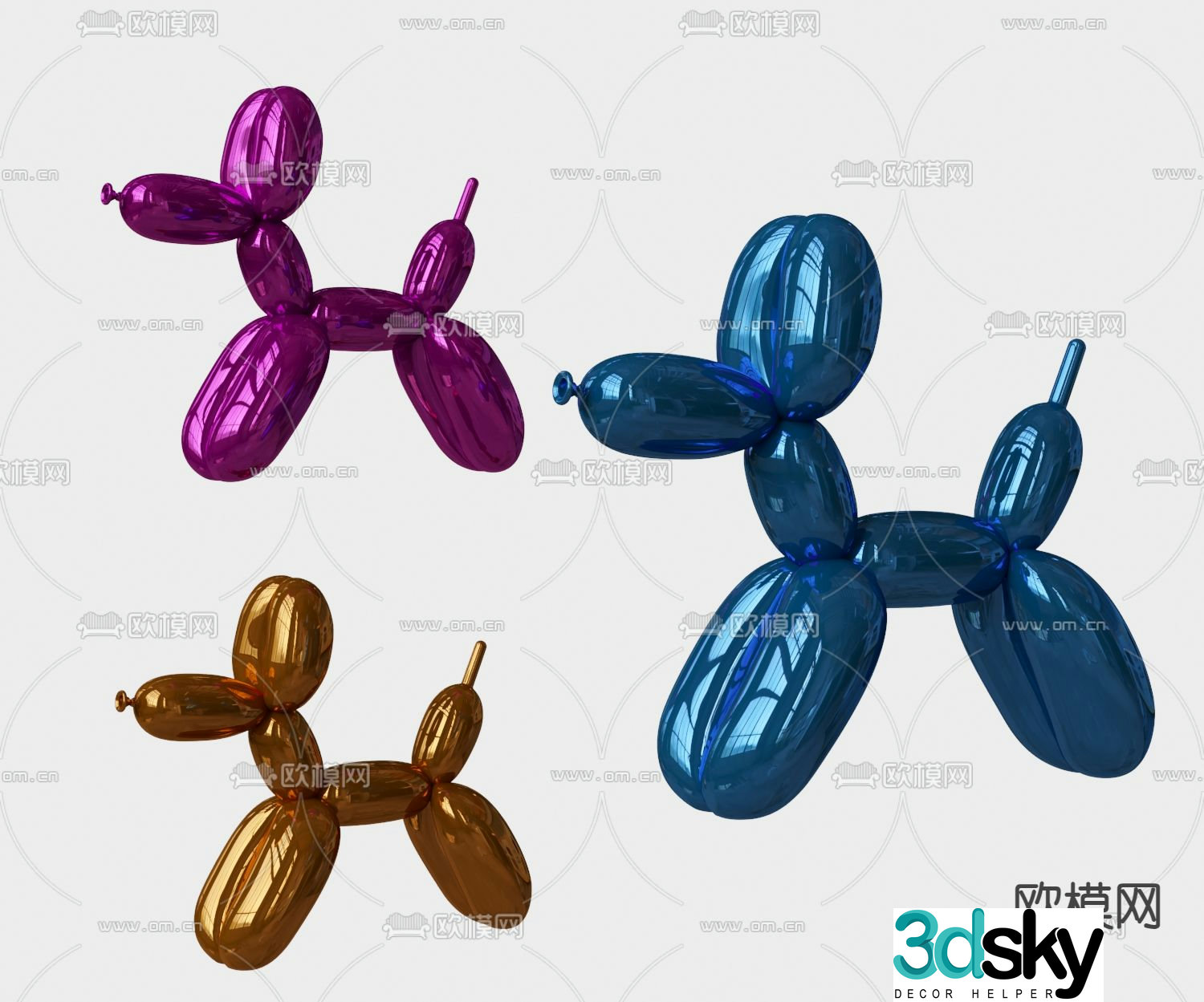 Balloon dog toy 3d model