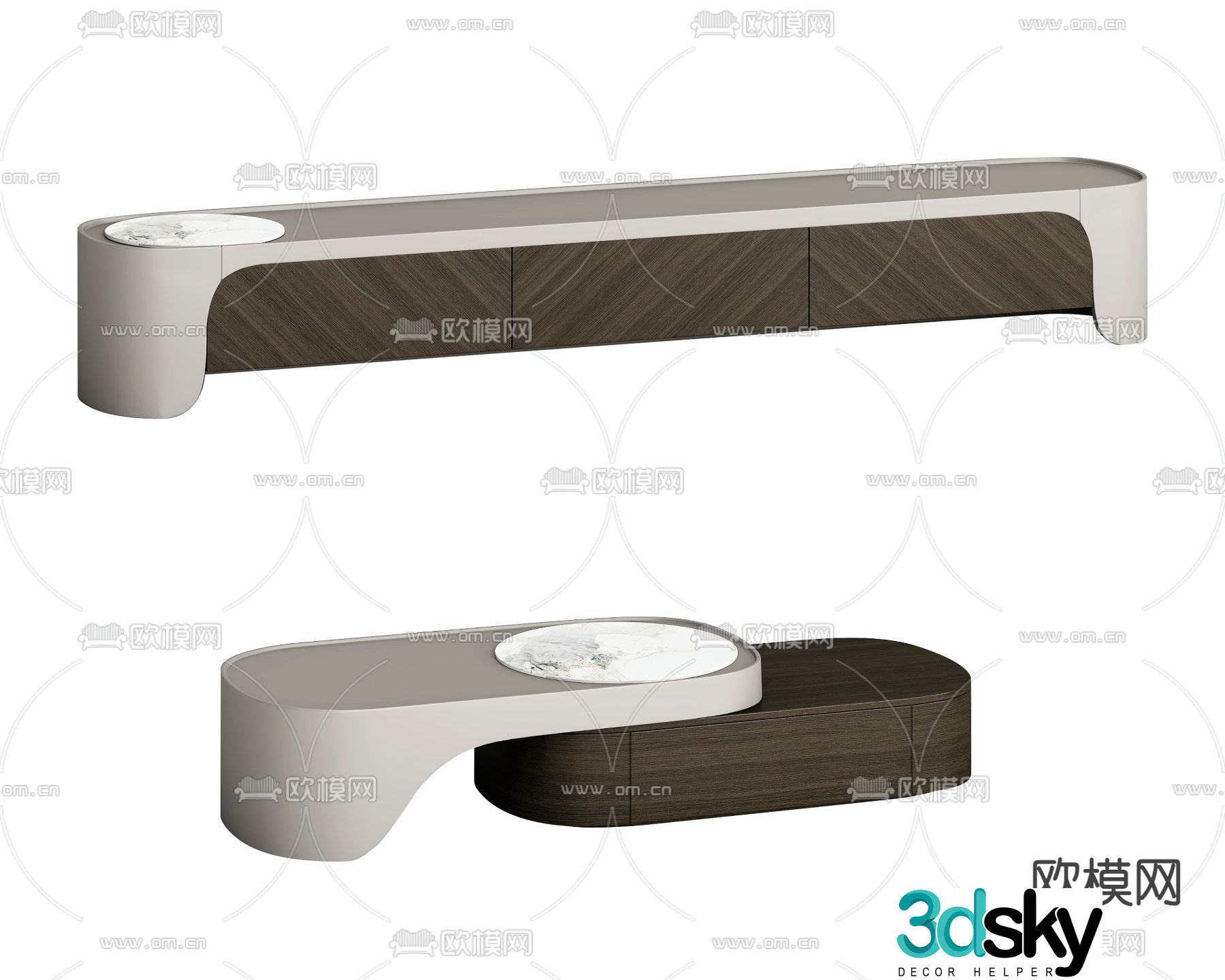 Coffee table TV cabinet 3d model