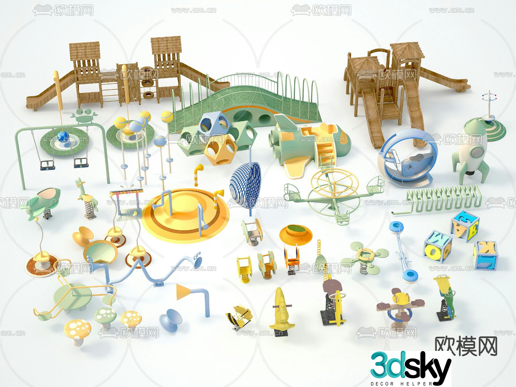 Children's activity area amusement facilities 3D model