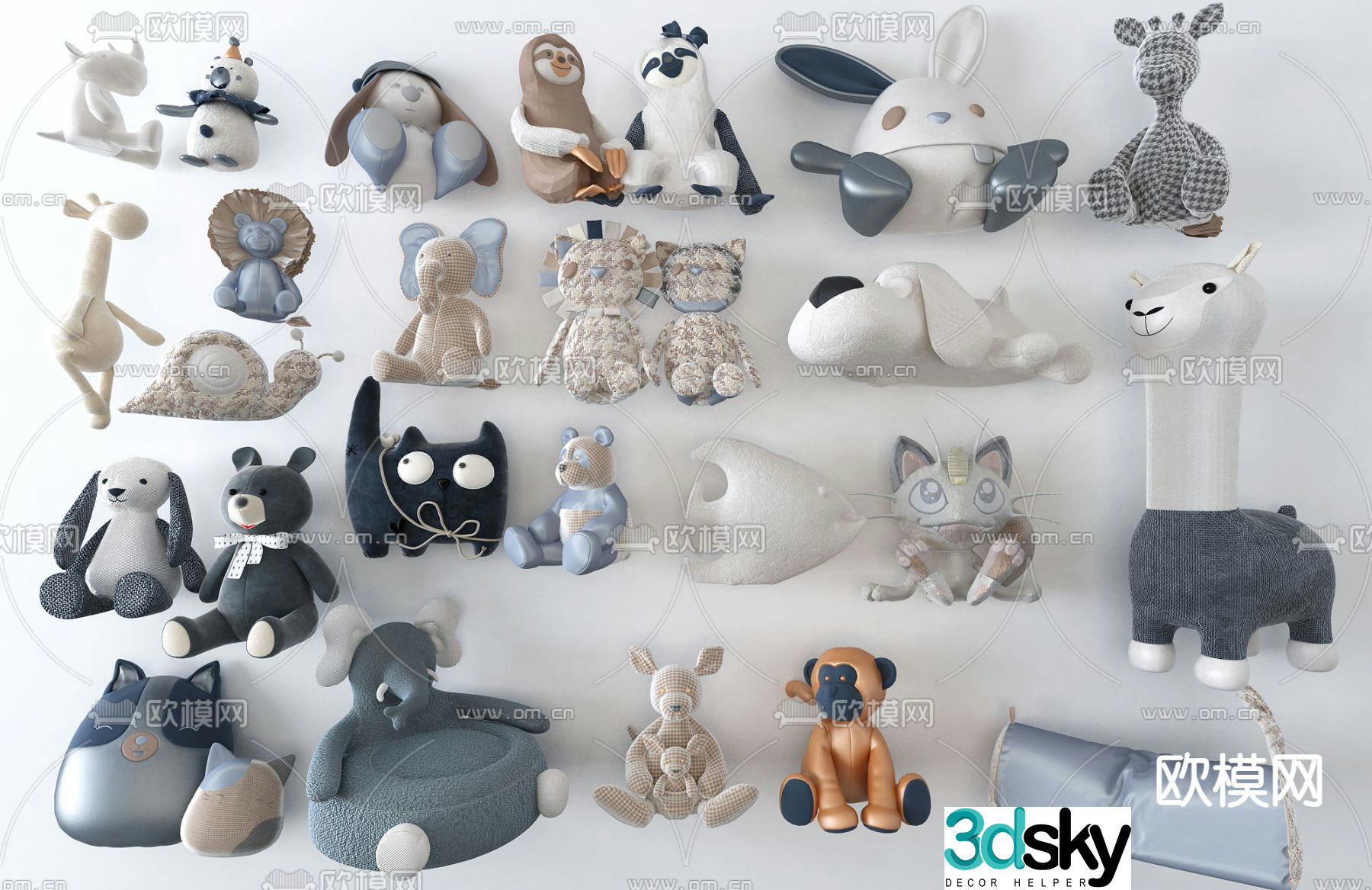 Plush doll doll toy 3d model