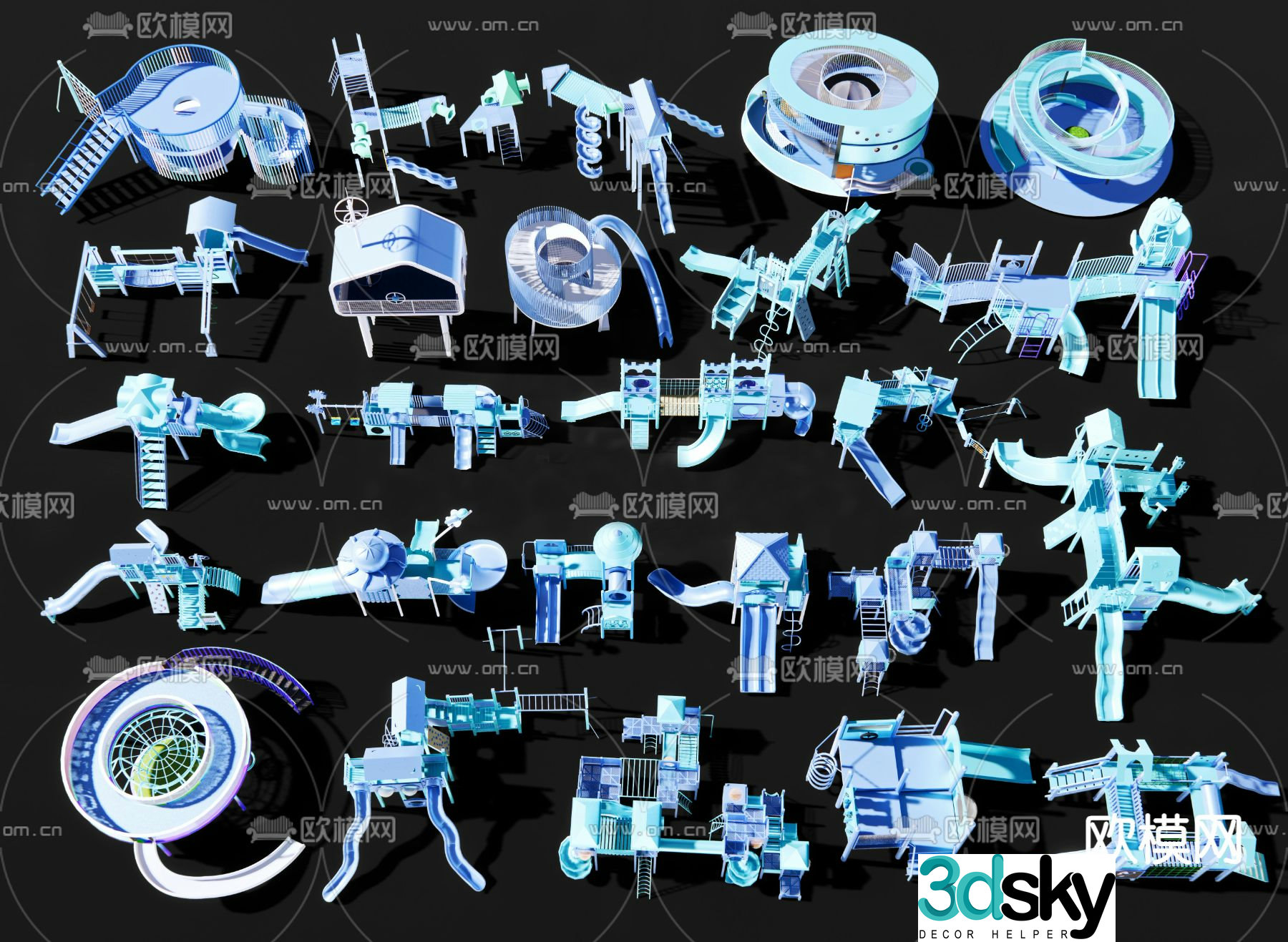 Slide amusement equipment 3d model