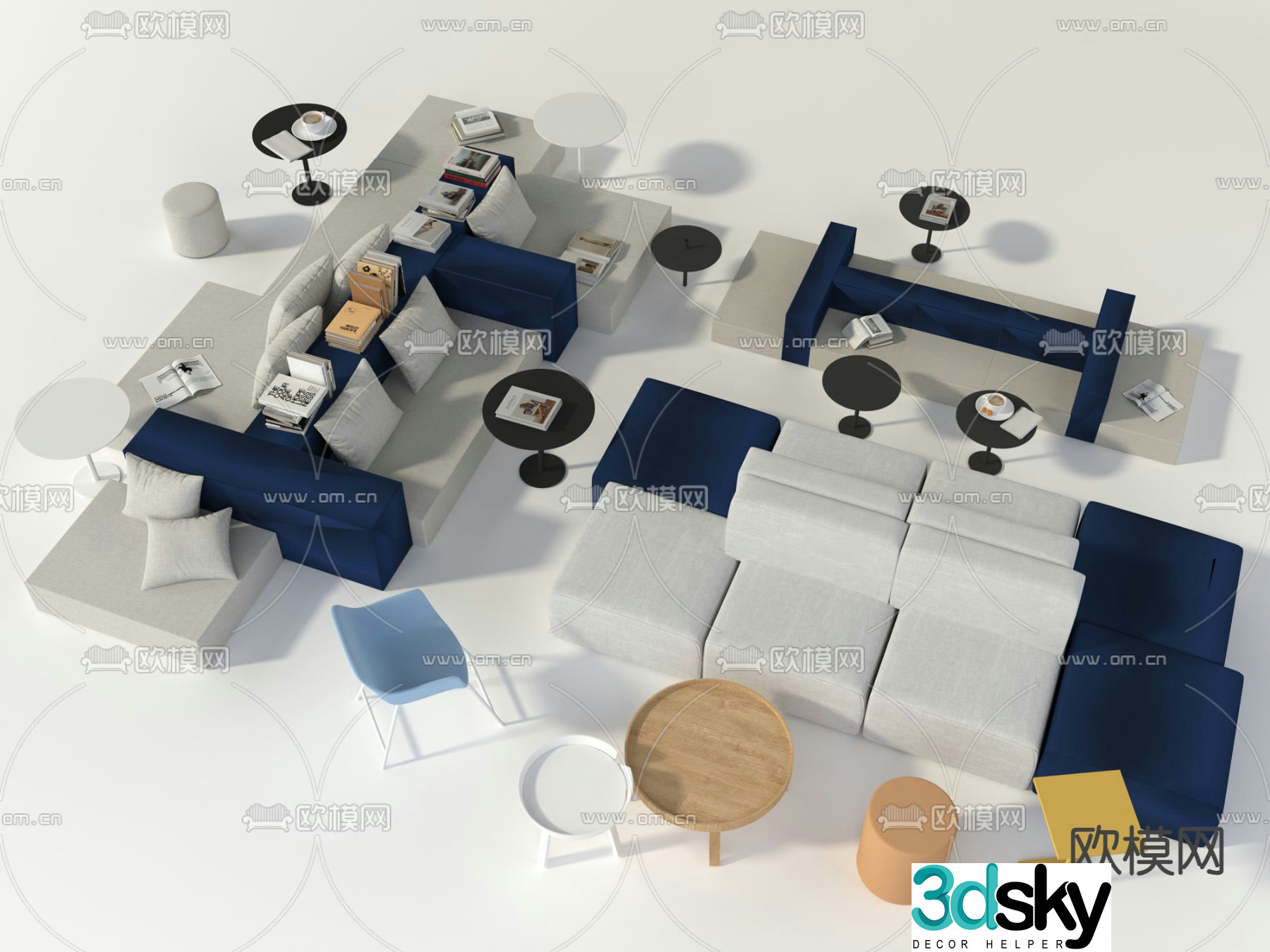 Office sofa lobby sofa 3d model
