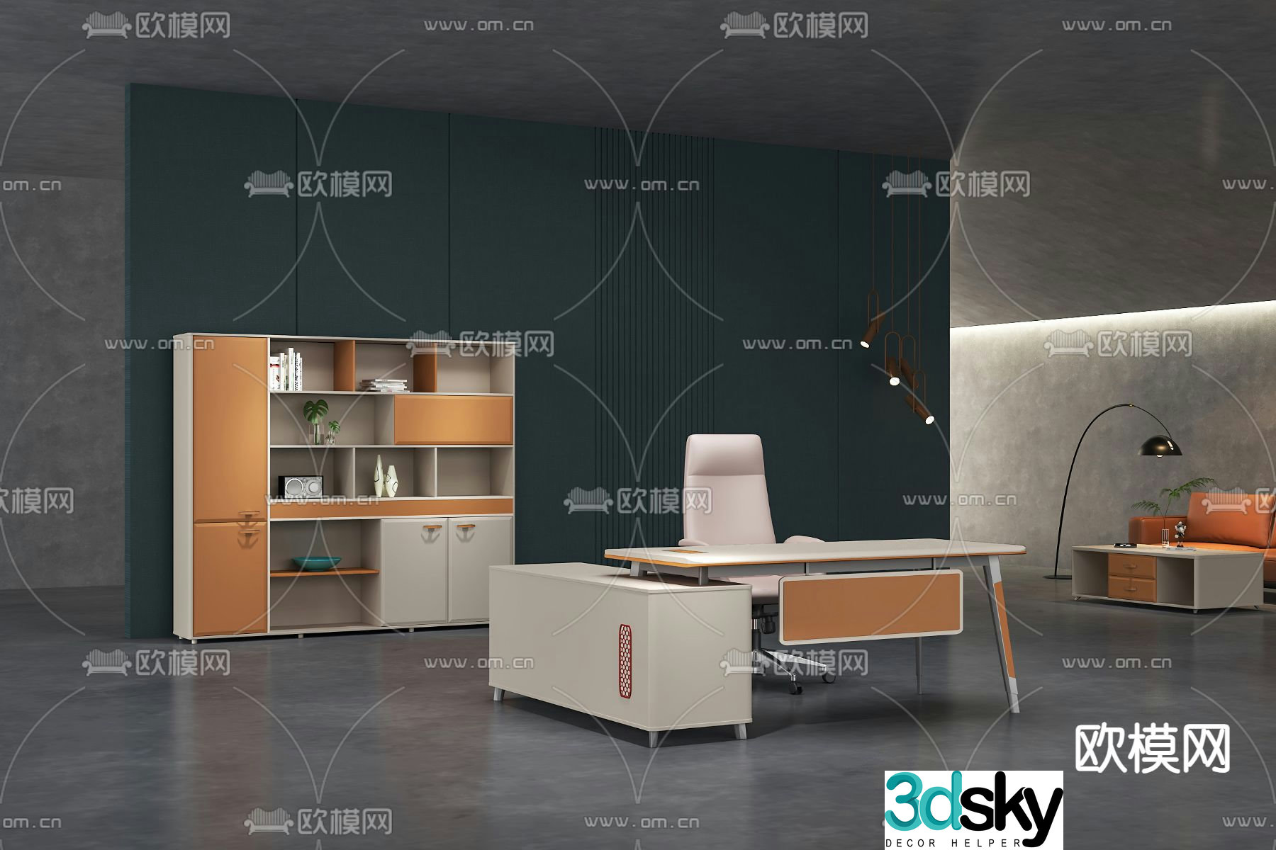 Office desk manager desk boss desk executive desk 3d model