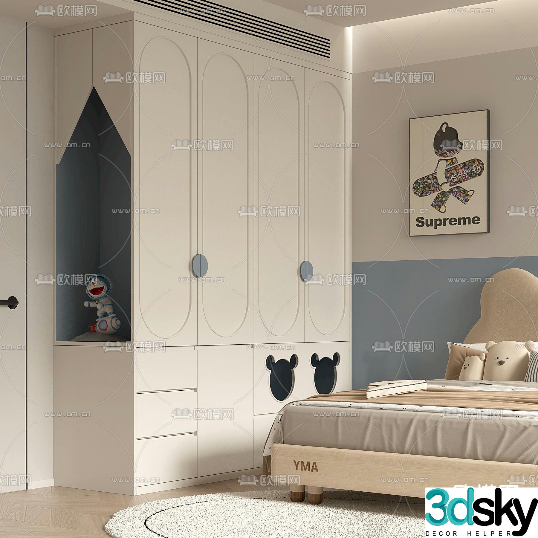 Children’s wardrobe cartoon wardrobe 3d model