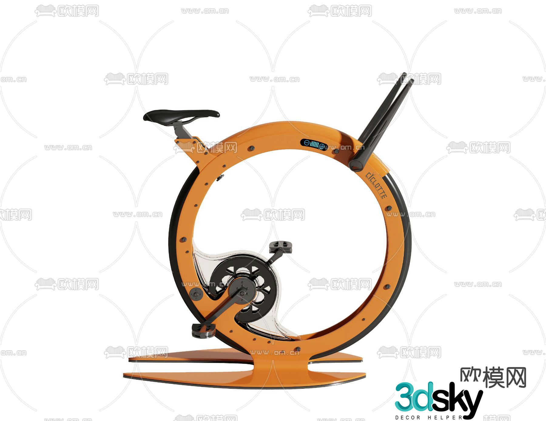 Fitness equipment exercise bike 3d model