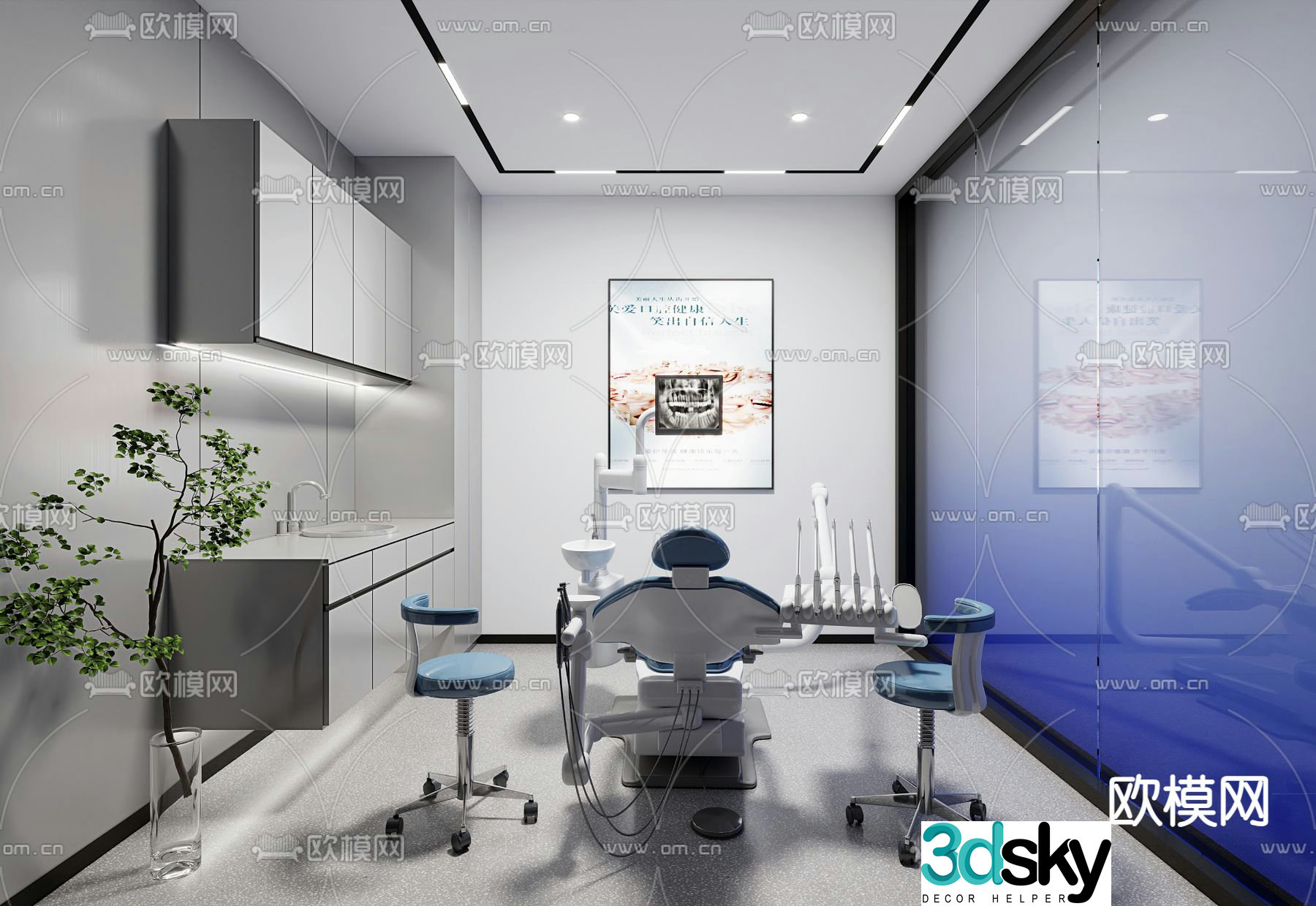 General clinic dental room 3d model